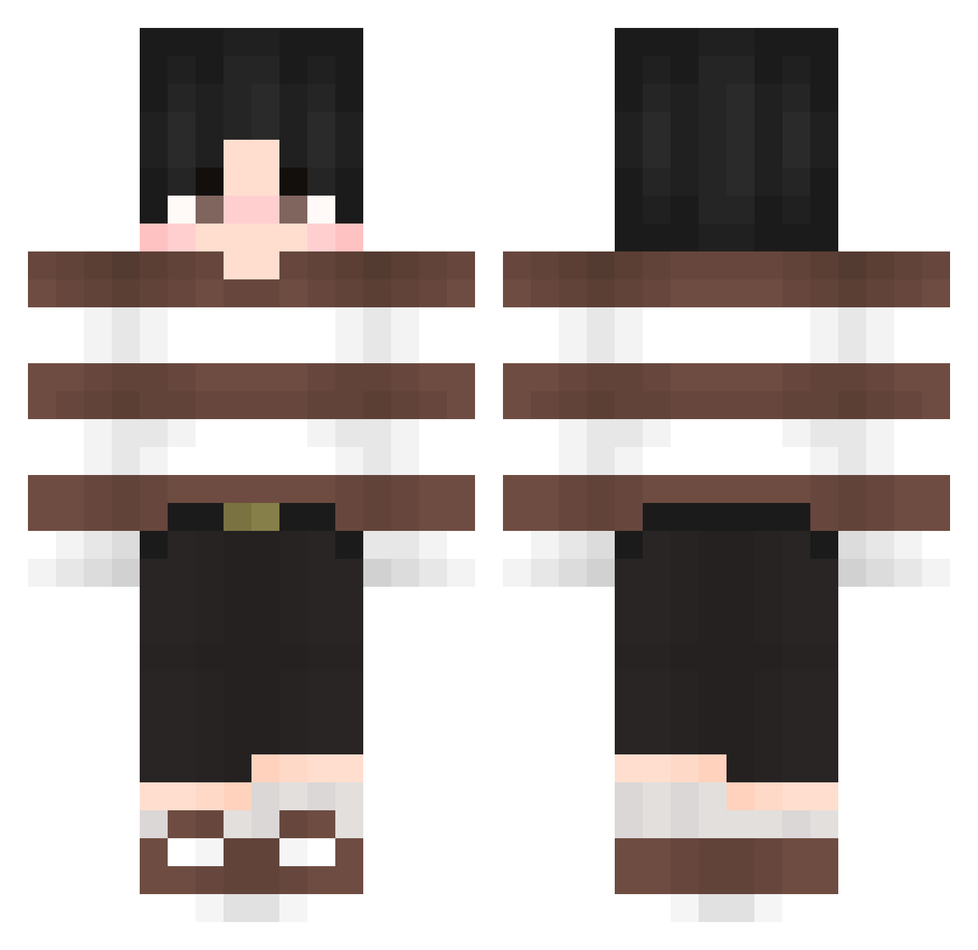 Hzhka451 Minecraft skin, front and back view