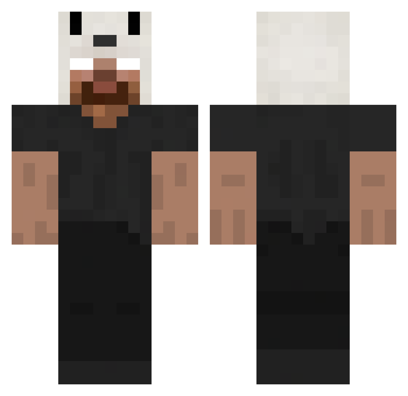5wyr Minecraft skin, front and back view
