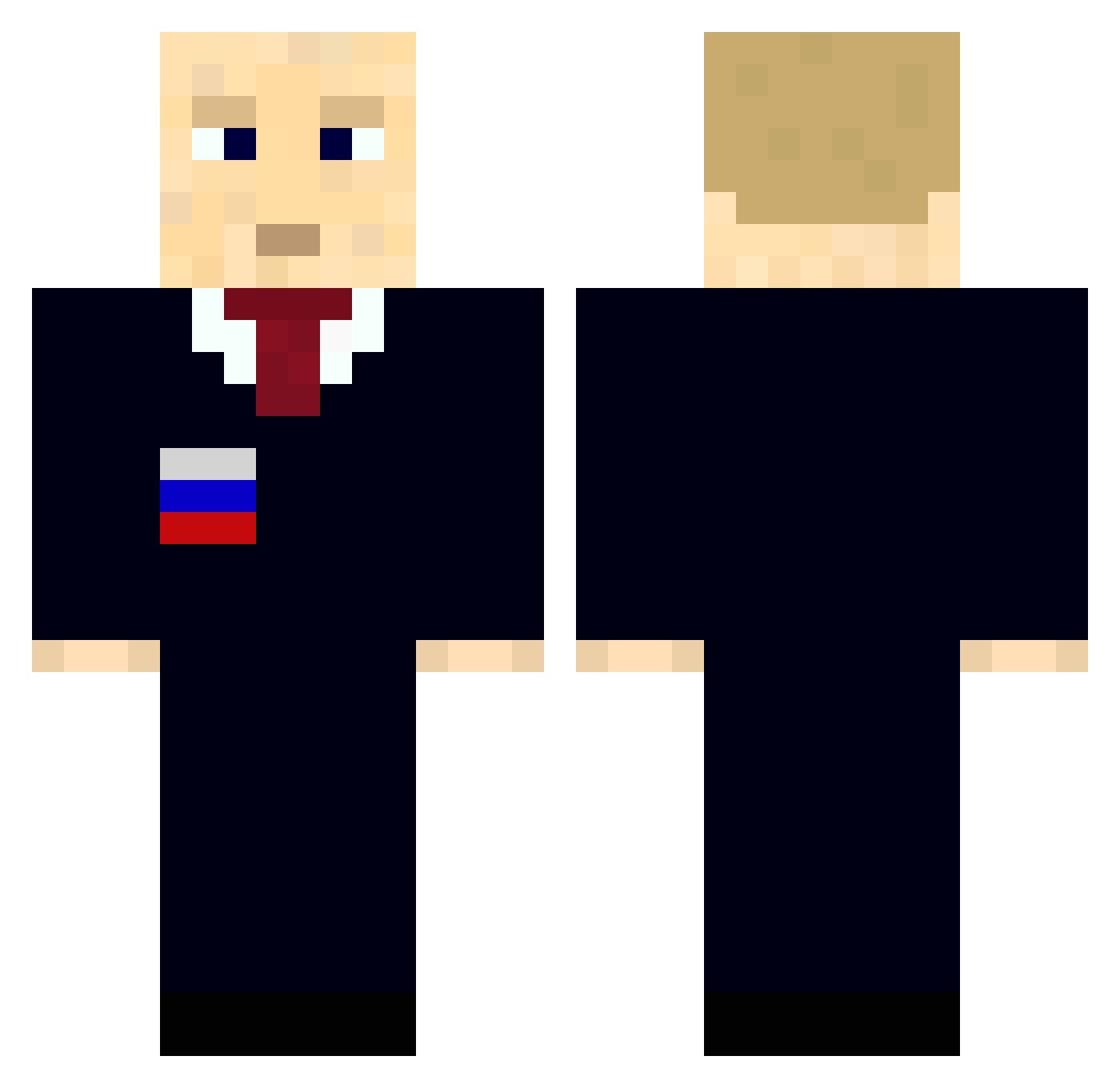 Parados Minecraft skin, front and back view
