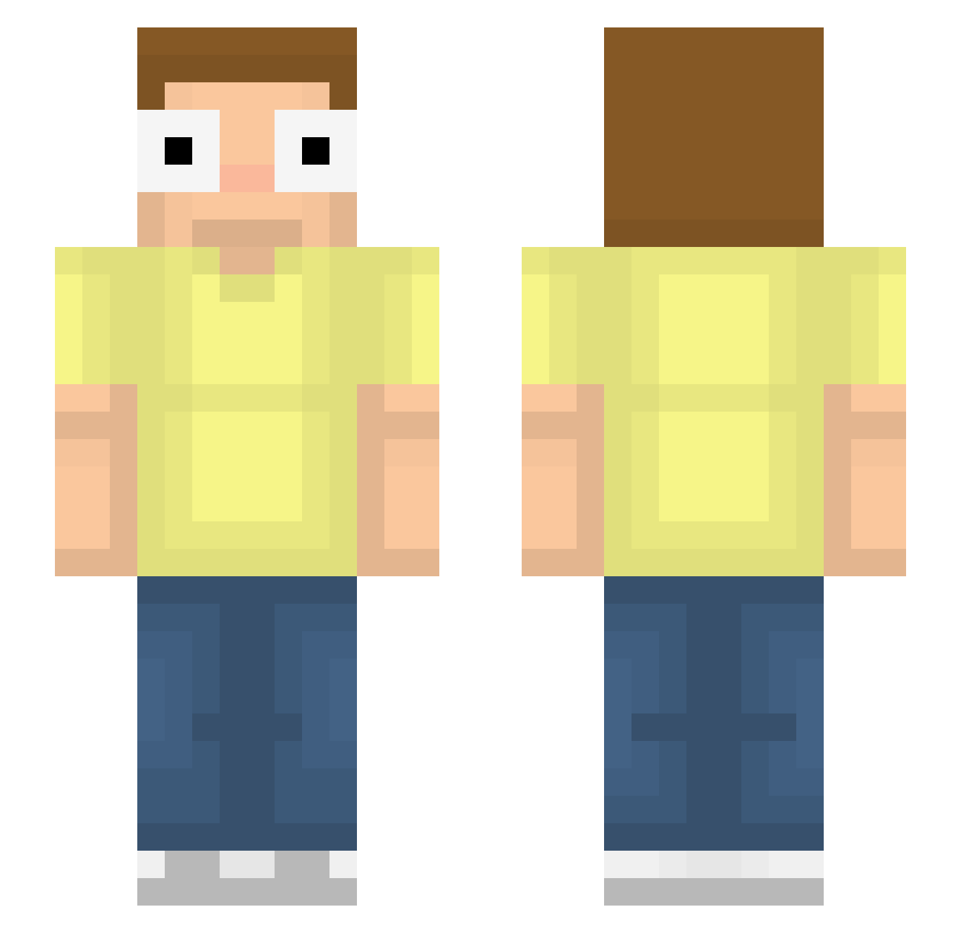 Luka_Puka Minecraft skin, front and back view