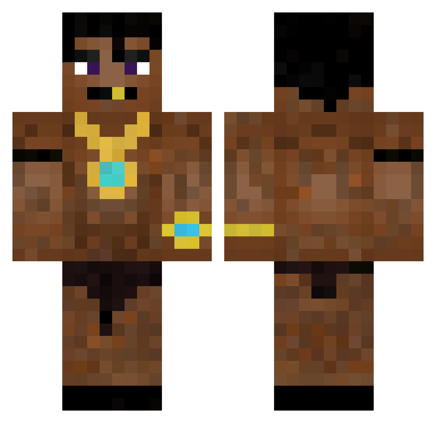 Negrules9456 Minecraft skin, front and back view