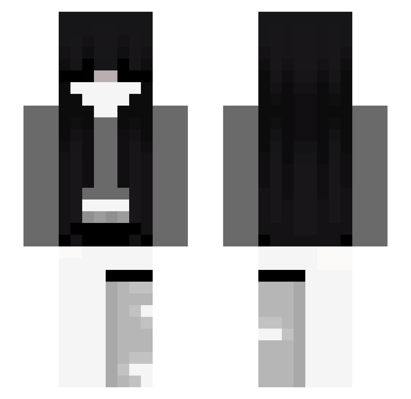 zvrya Minecraft skin, front and back view
