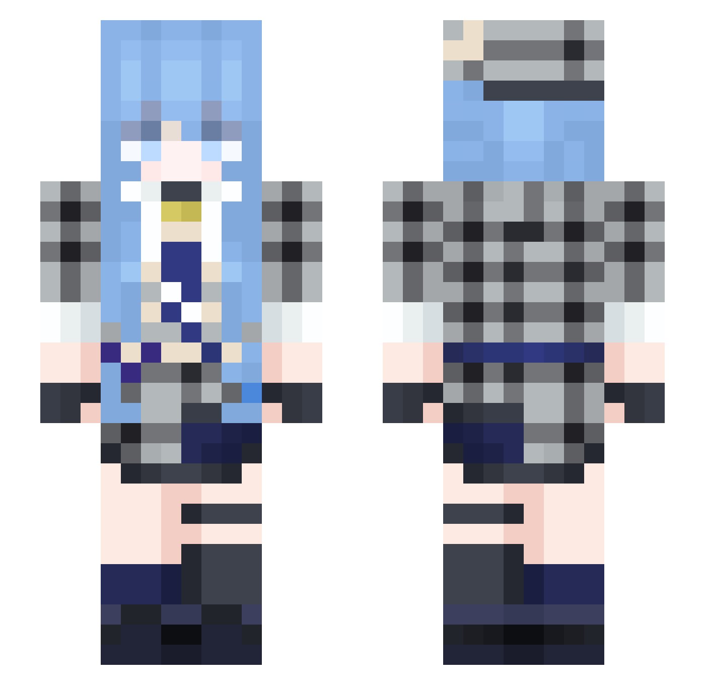 Satanya Minecraft skin, front and back view