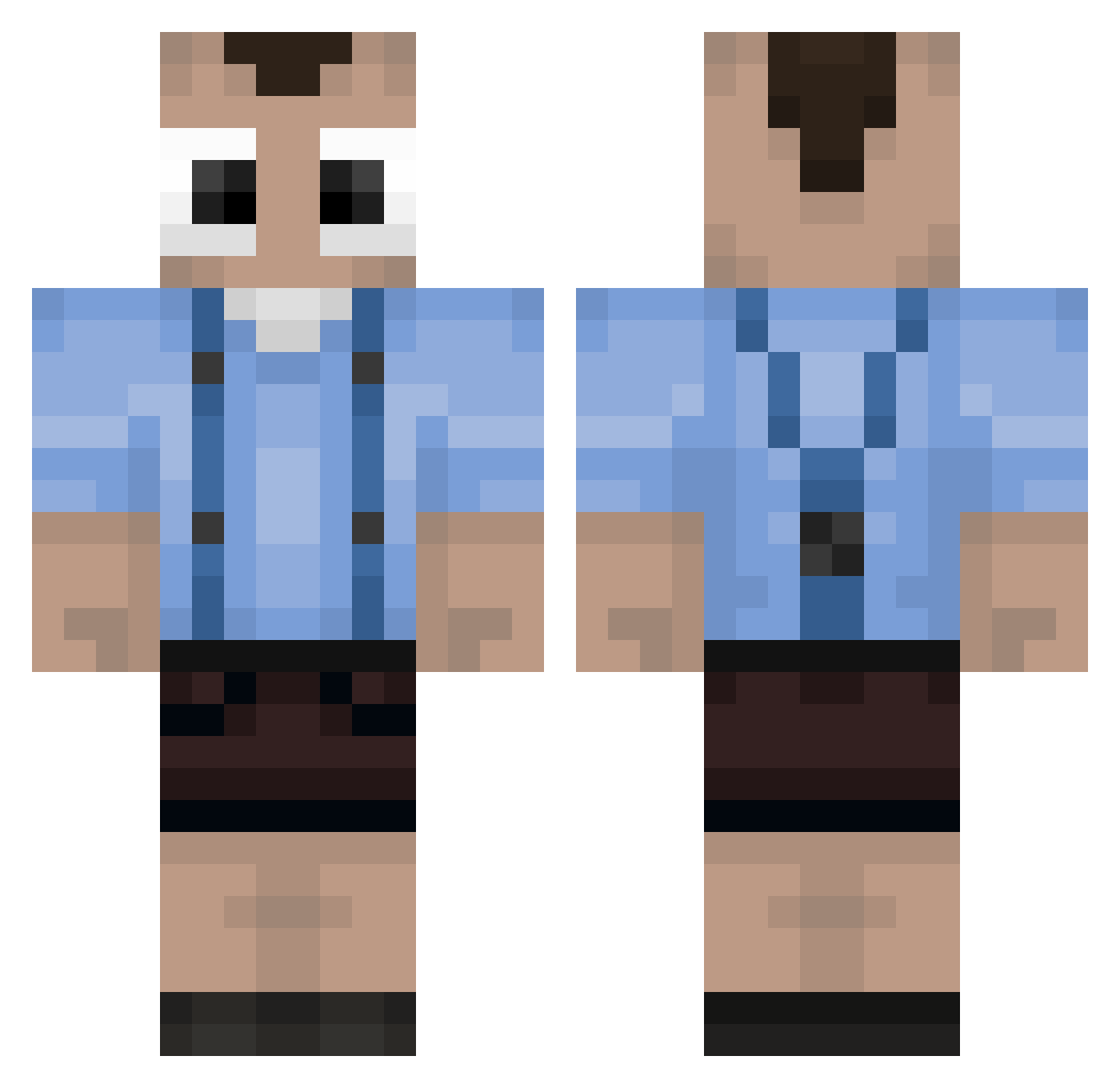 kqez Minecraft skin, front and back view