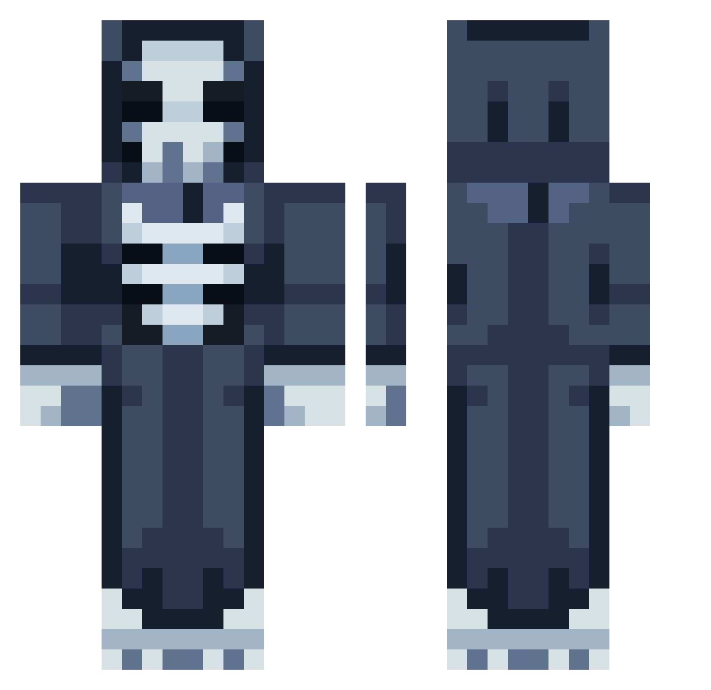 Zyhrin Minecraft skin, front and back view