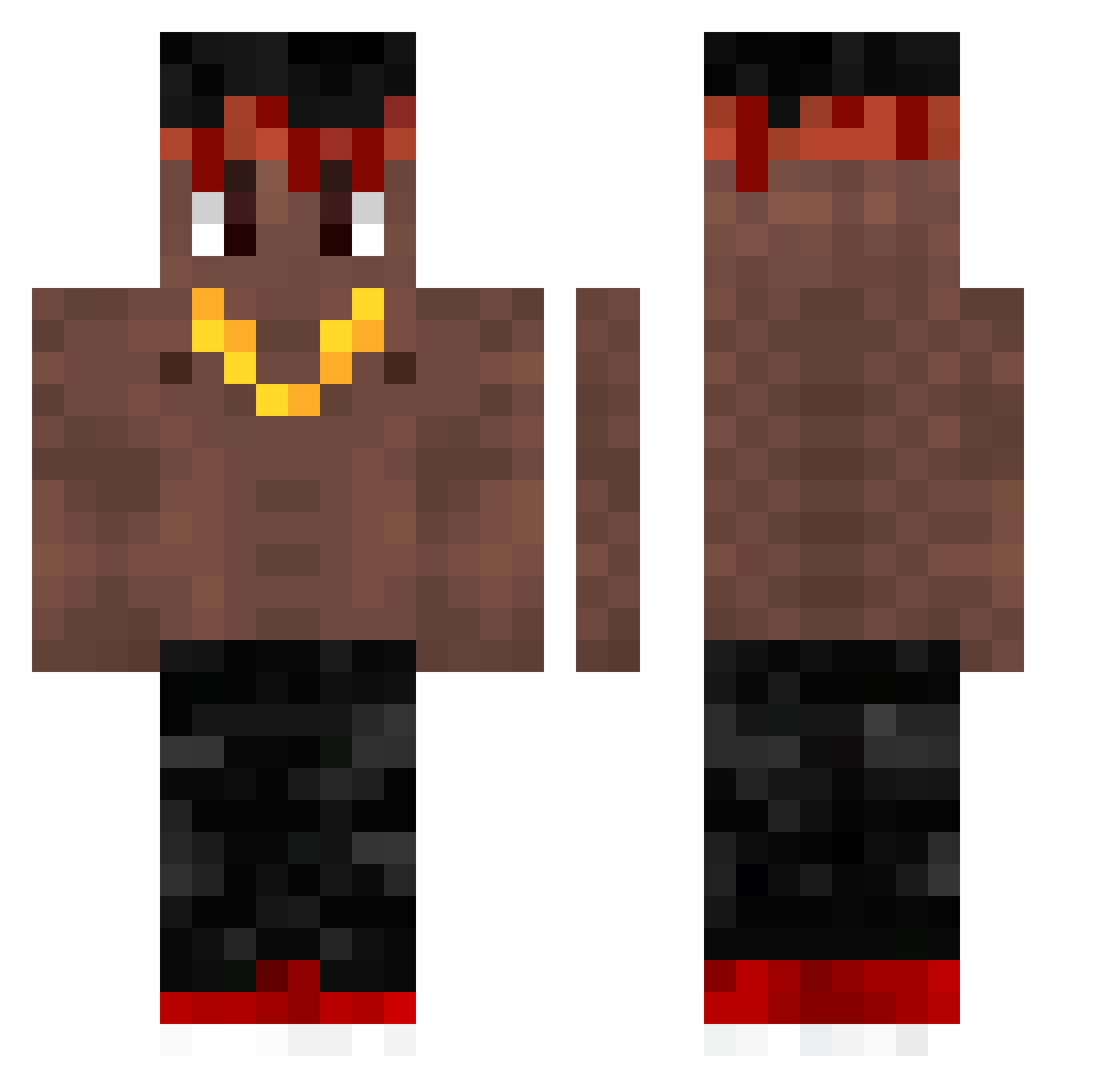Swazy94 Minecraft skin, front and back view