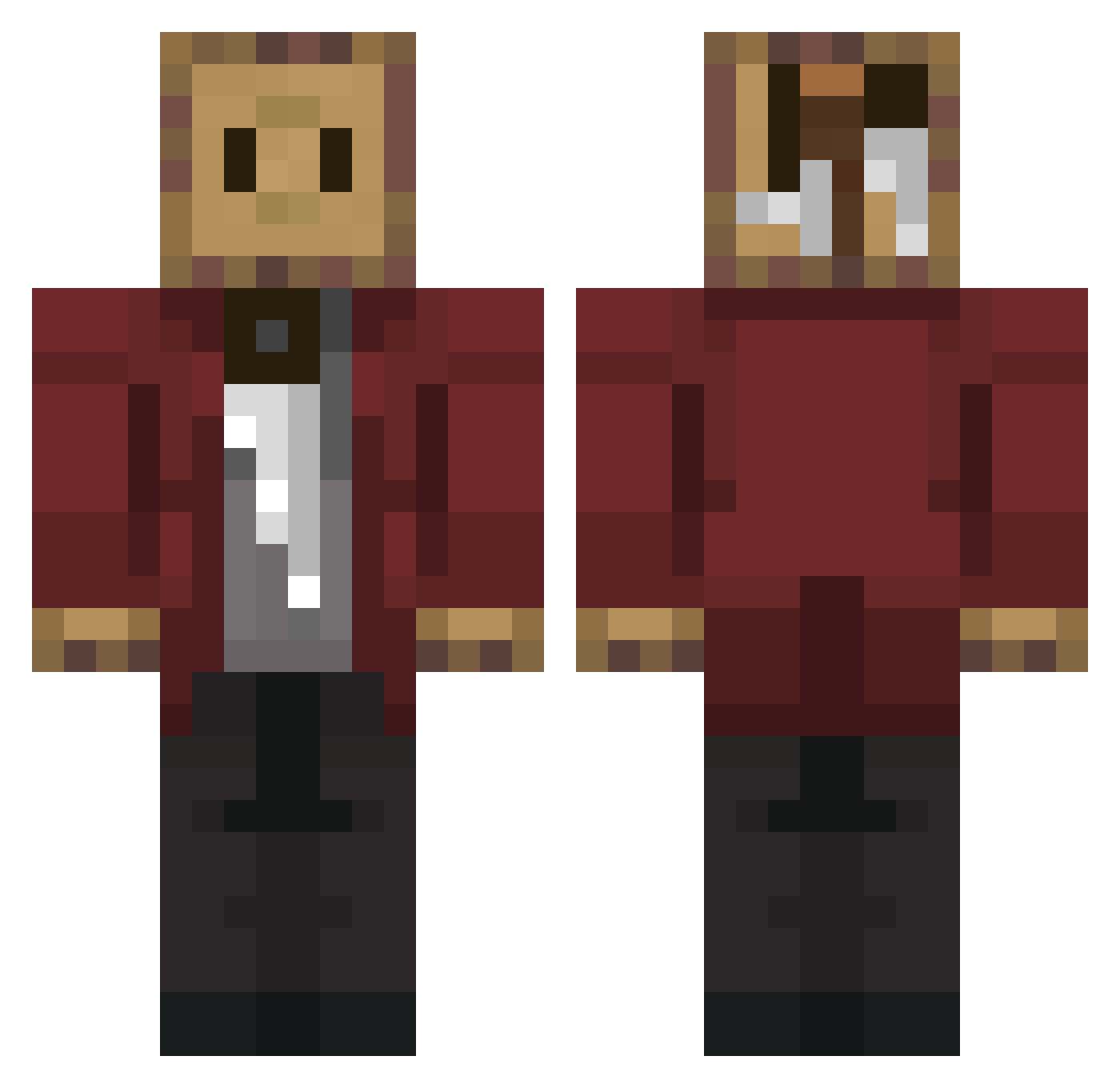 powellcrafter Minecraft skin, front and back view