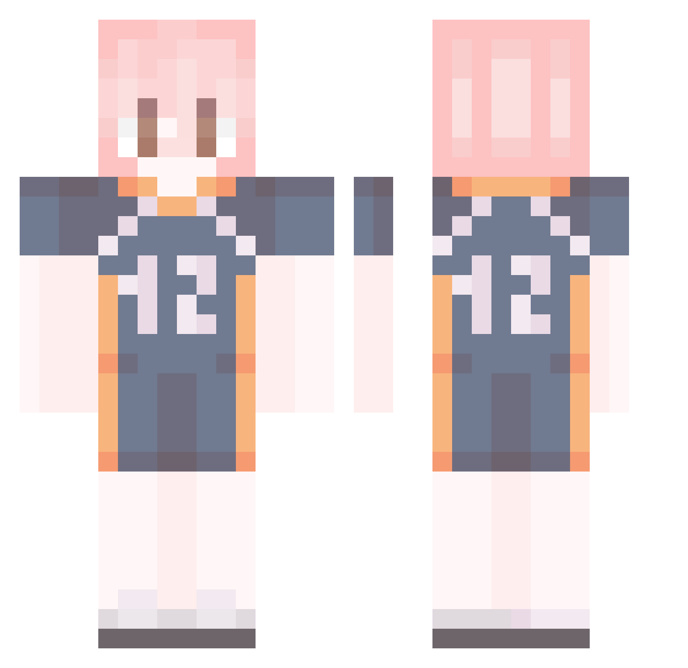 mintykei Minecraft skin, front and back view