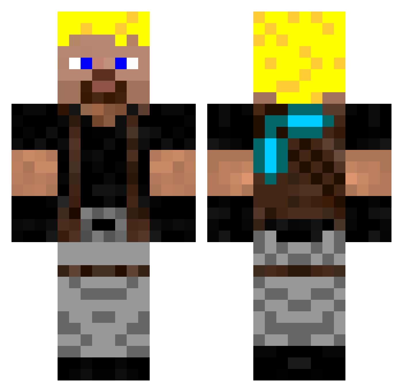 Lash Minecraft skin, front and back view