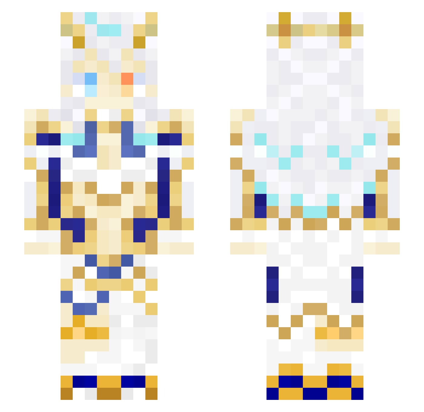 CyrielYume Minecraft skin, front and back view