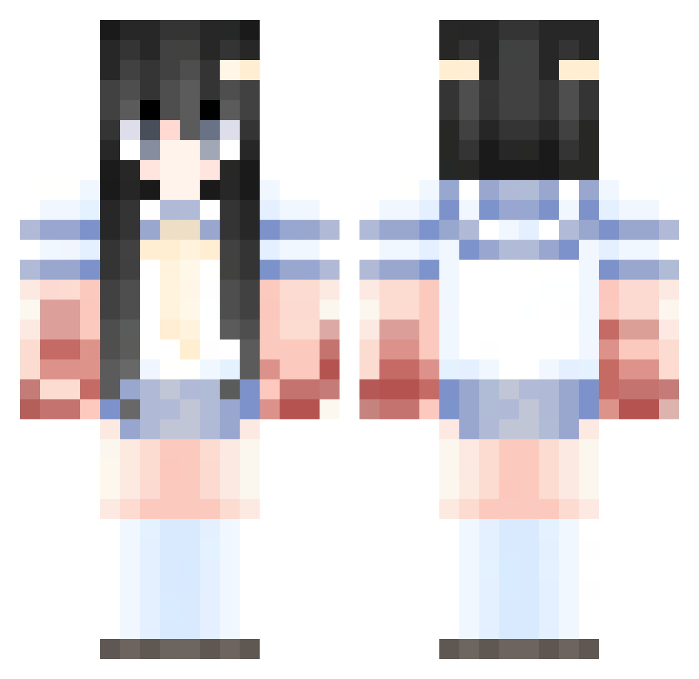 wraai Minecraft skin, front and back view