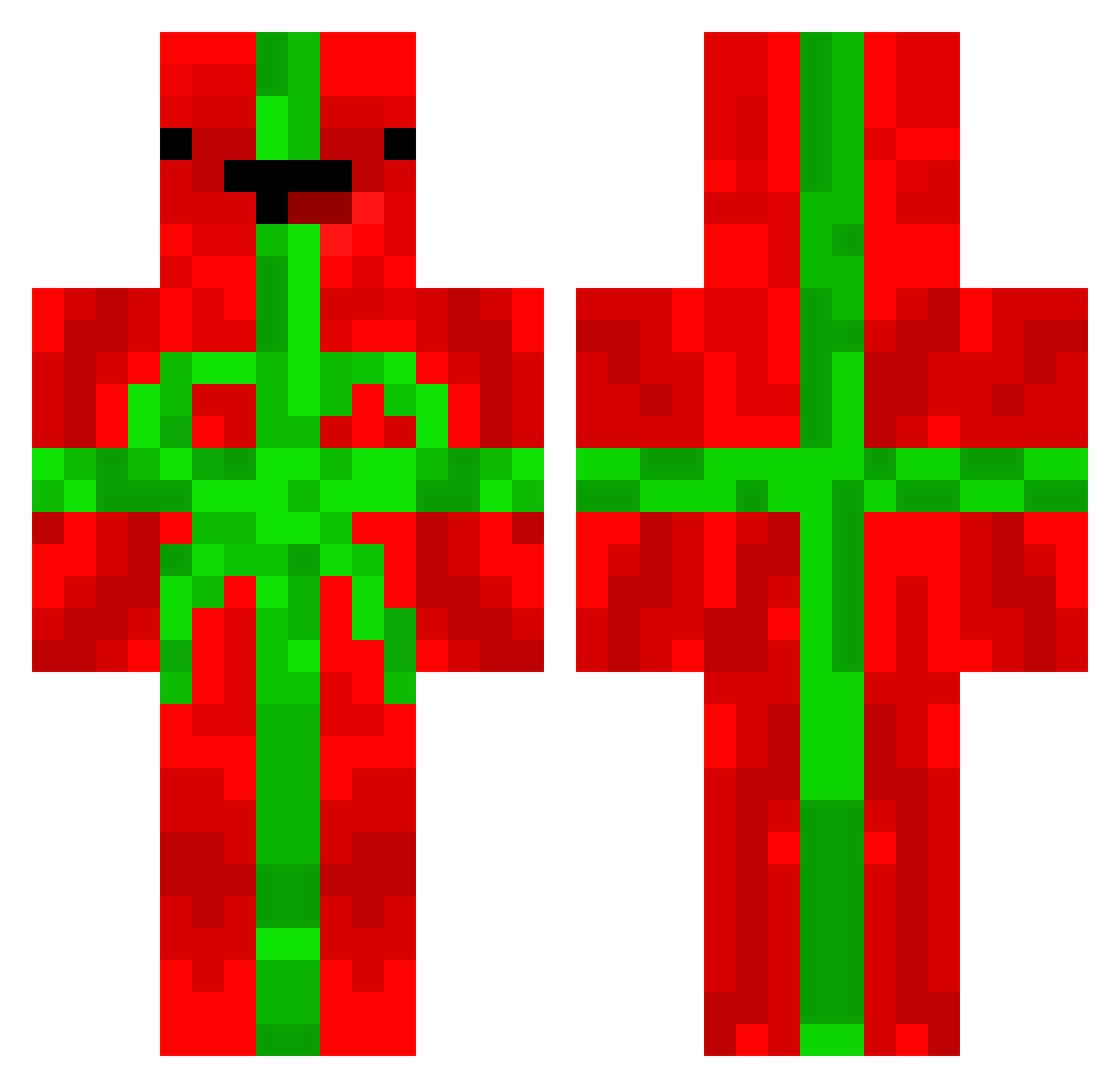 suffrutex Minecraft skin, front and back view