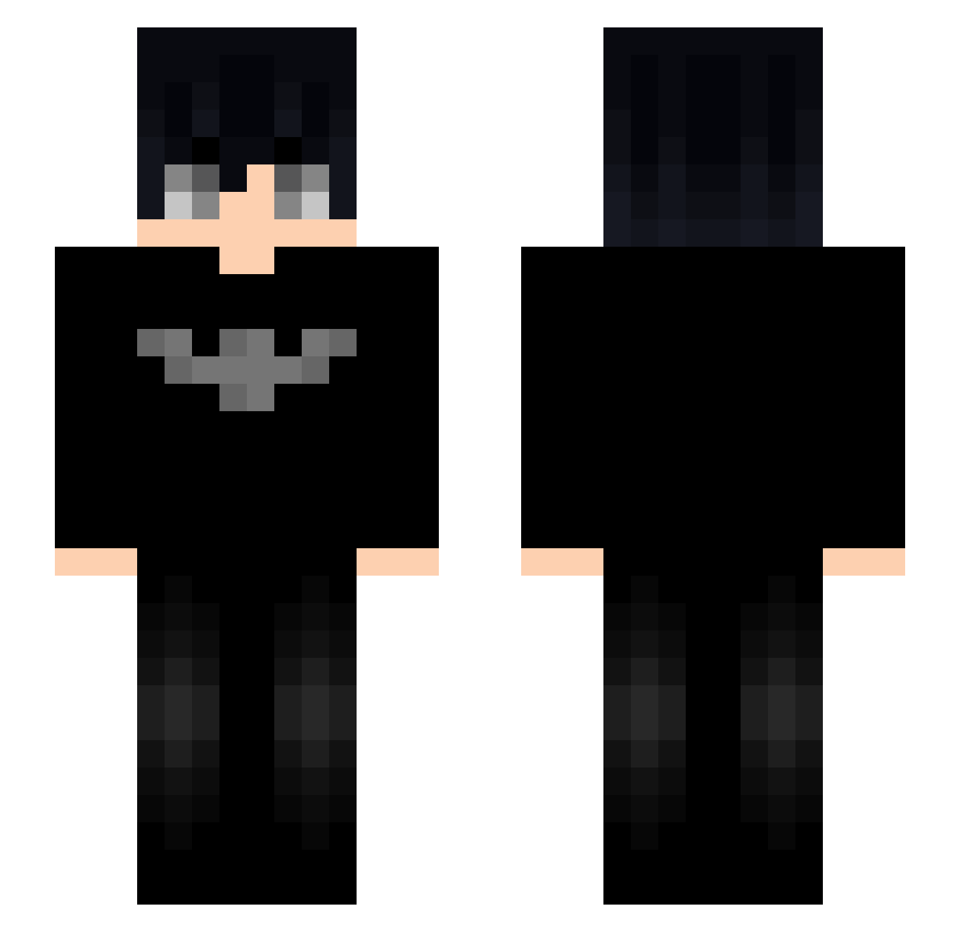 tibathewanted Minecraft skin, front and back view