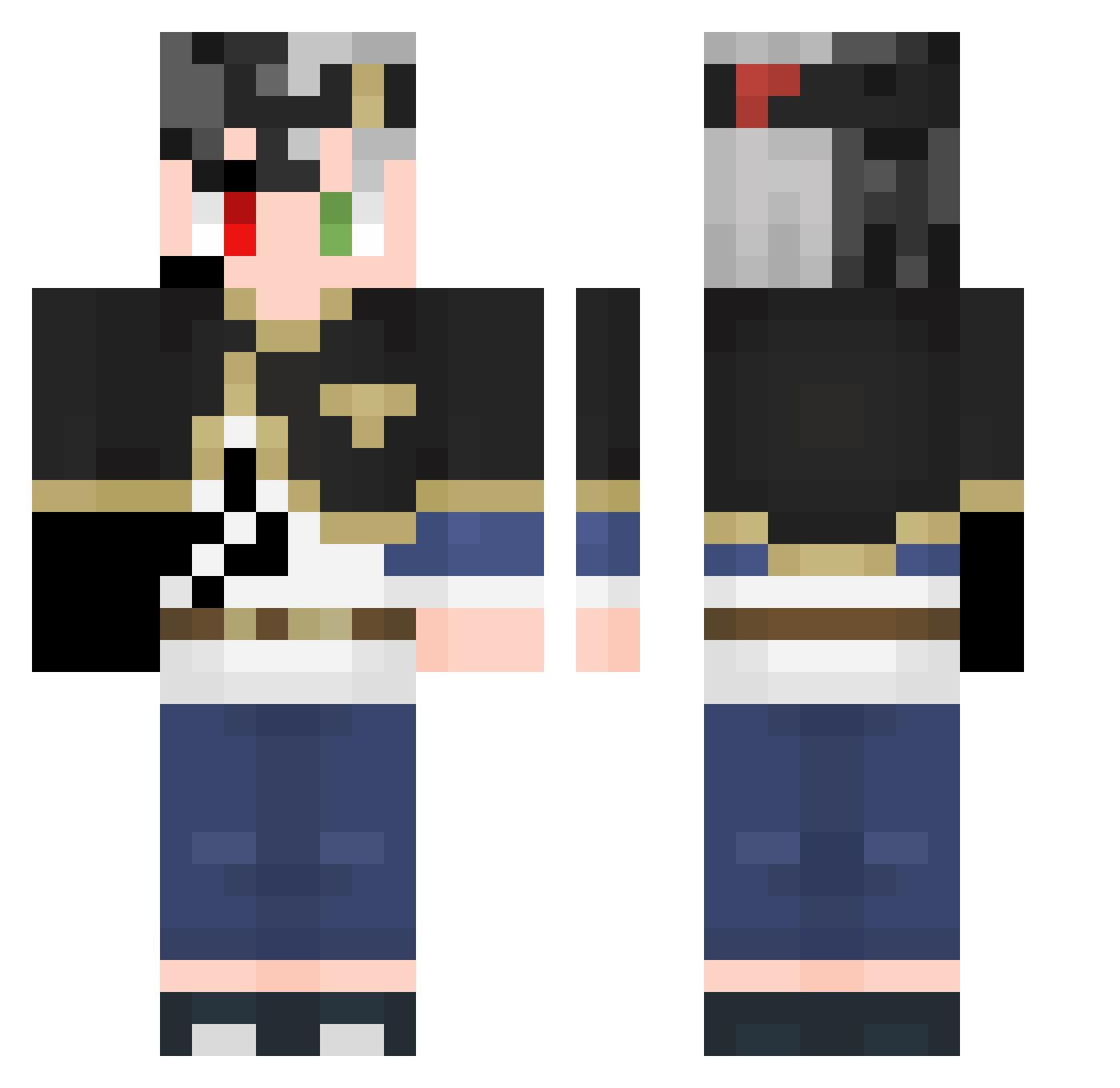 IntenseToxin Minecraft skin, front and back view