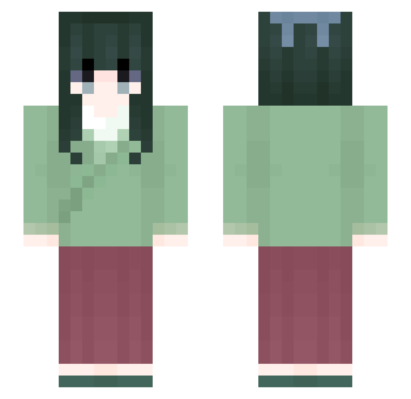 Macau888 Minecraft skin, front and back view