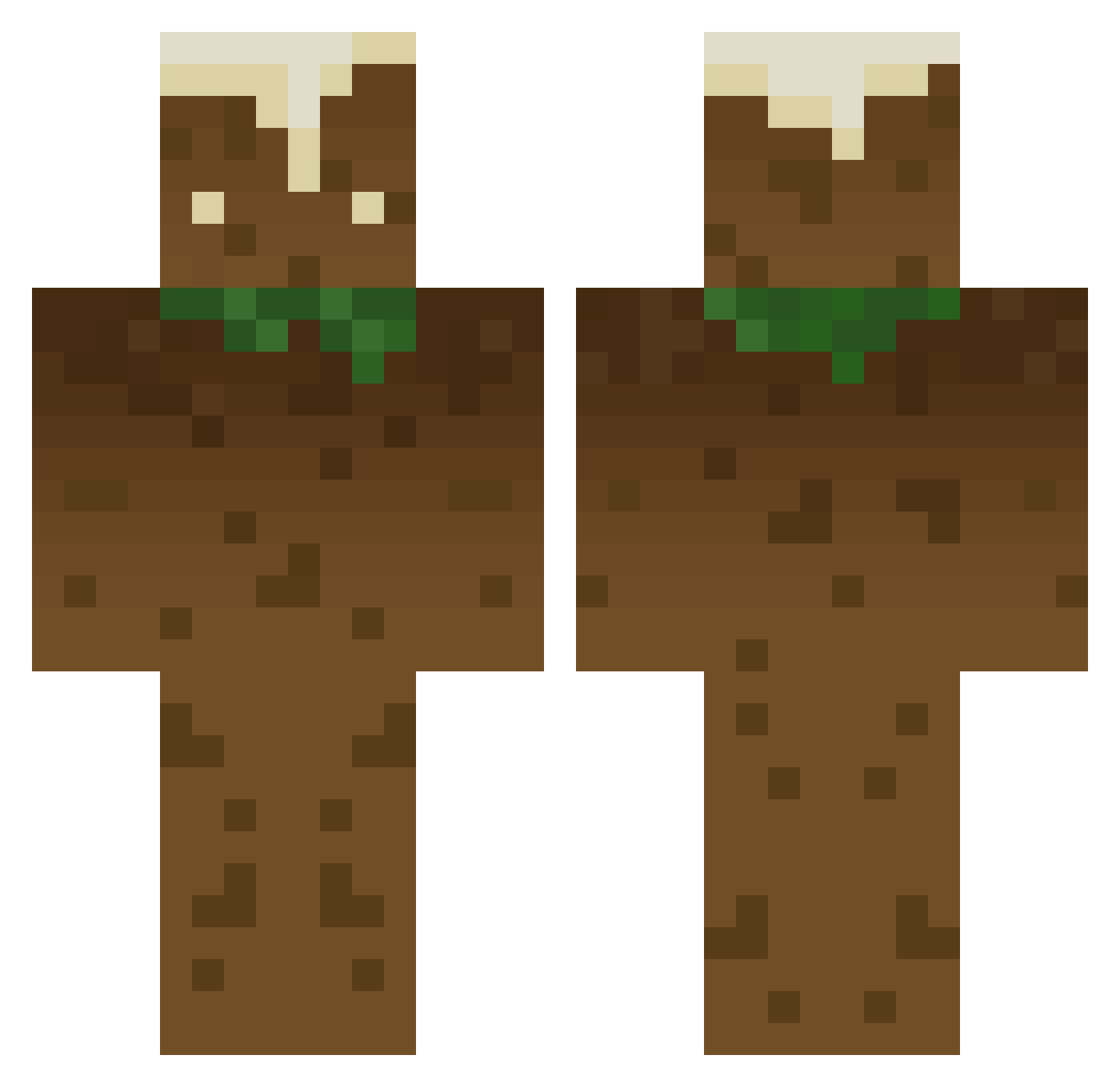 bruhskii Minecraft skin, front and back view