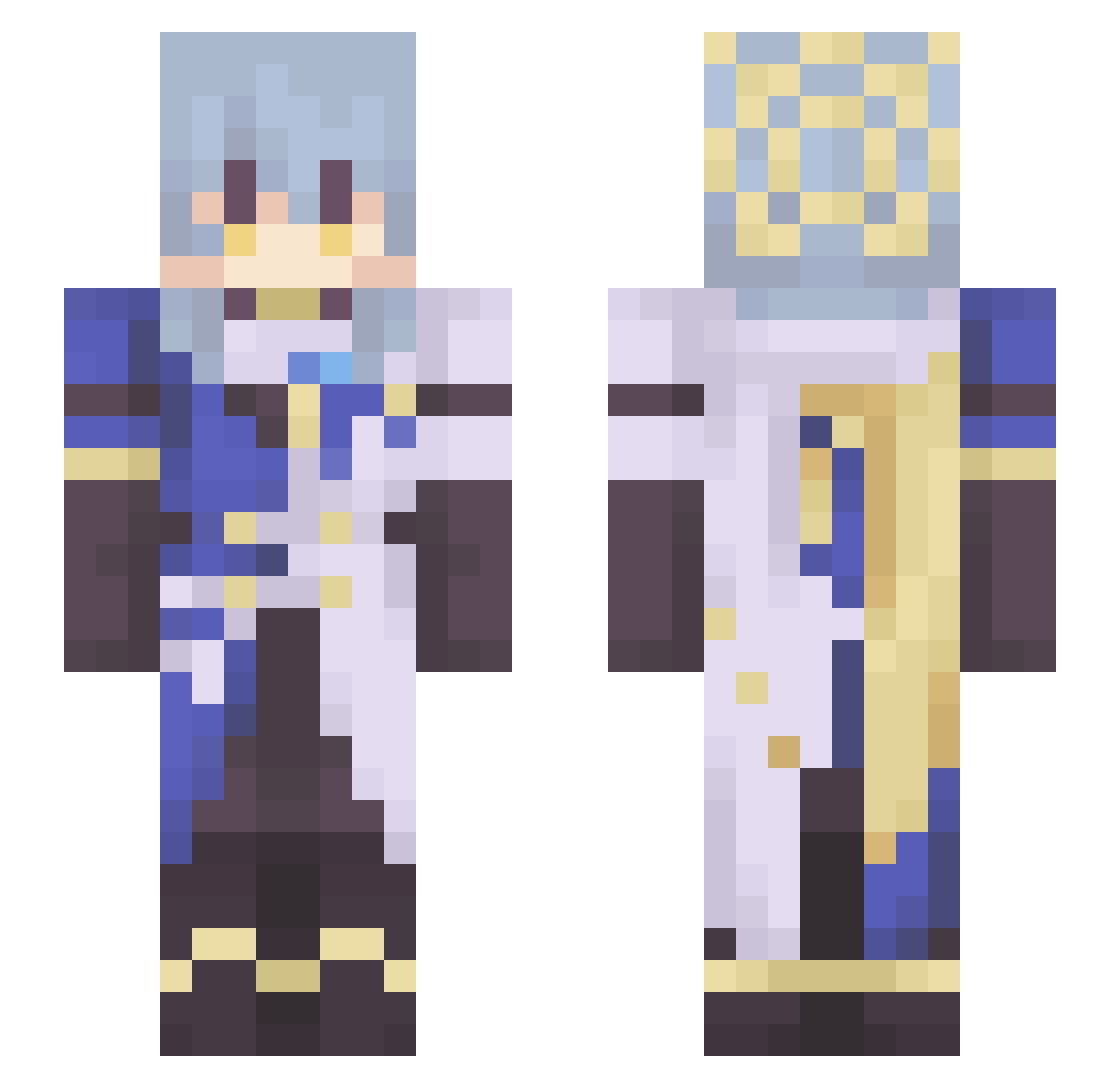 napstacat Minecraft skin, front and back view