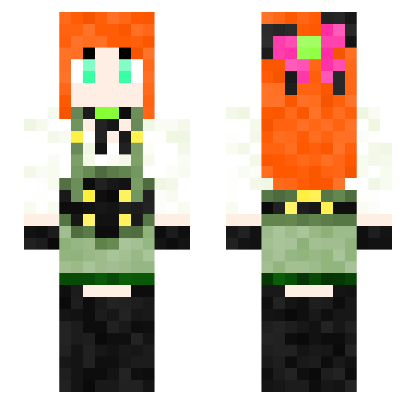 Tritogeneia Minecraft skin, front and back view
