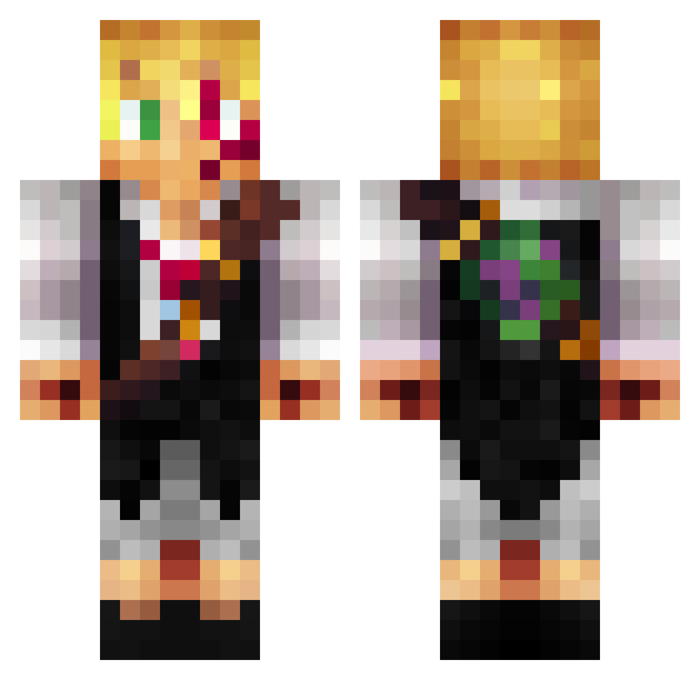 _balenciAGA_skrr Minecraft skin, front and back view