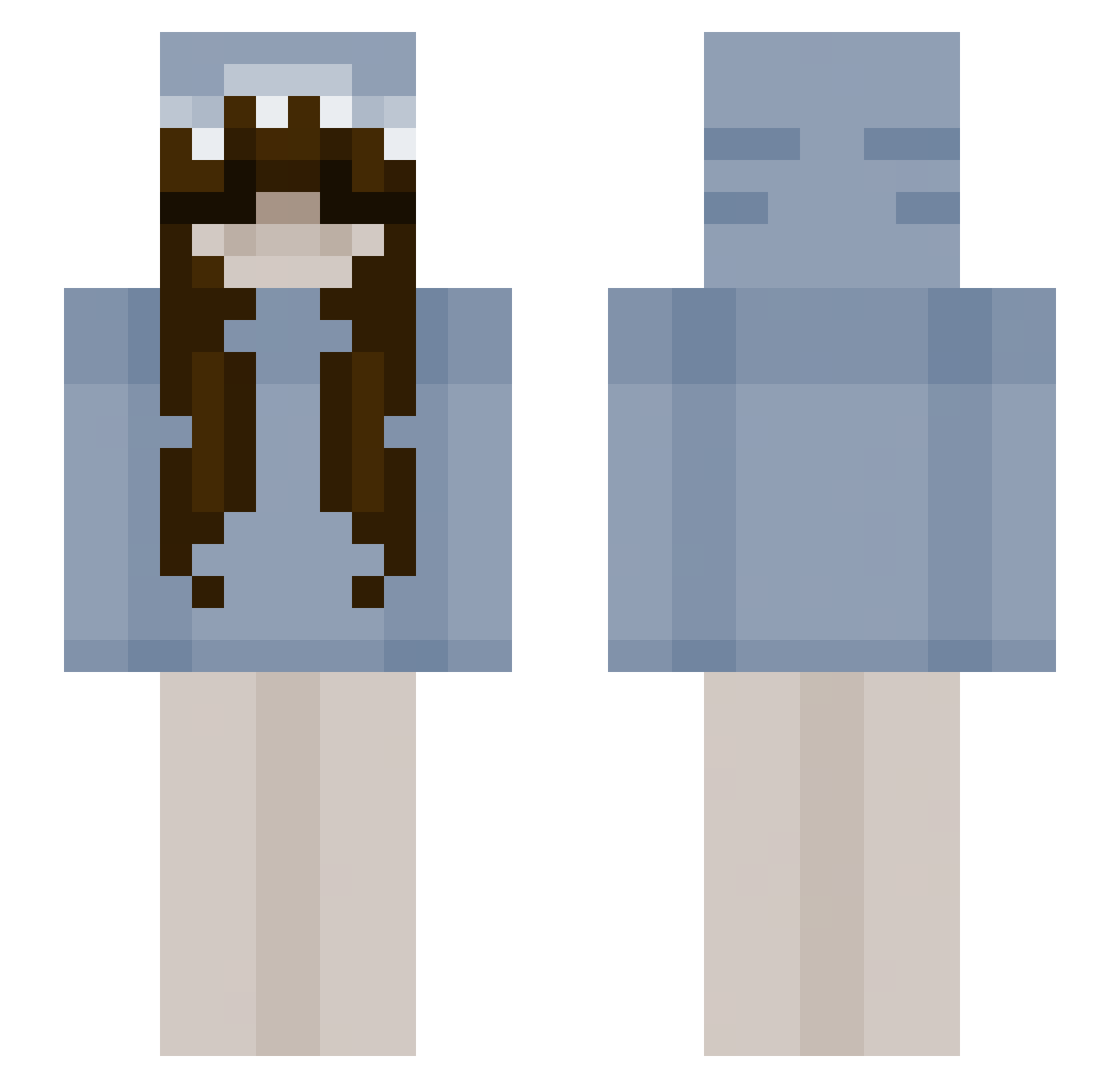 icyfym Minecraft skin, front and back view