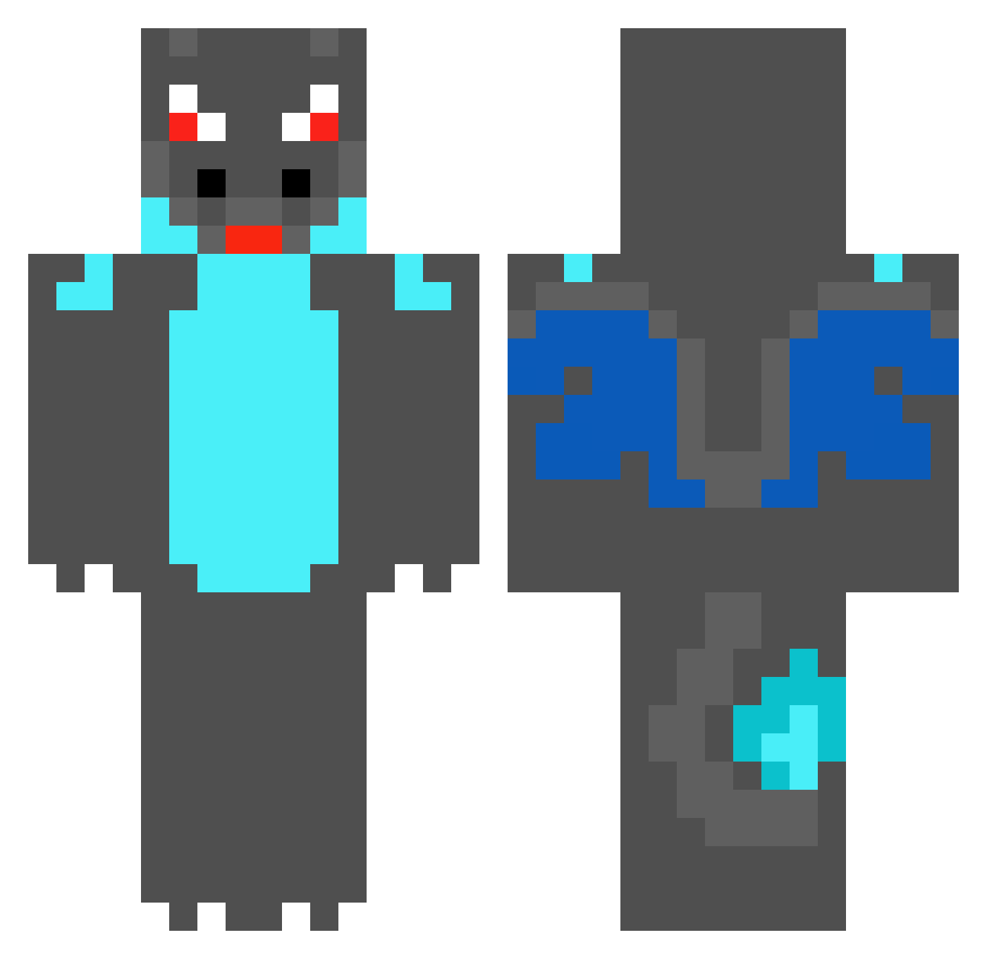ildeas Minecraft skin, front and back view