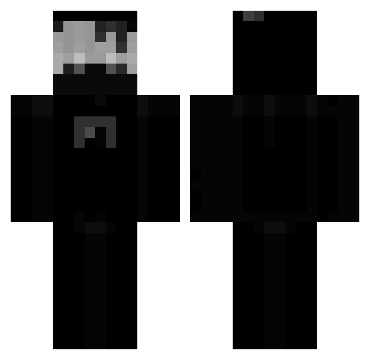 winterstext Minecraft skin, front and back view