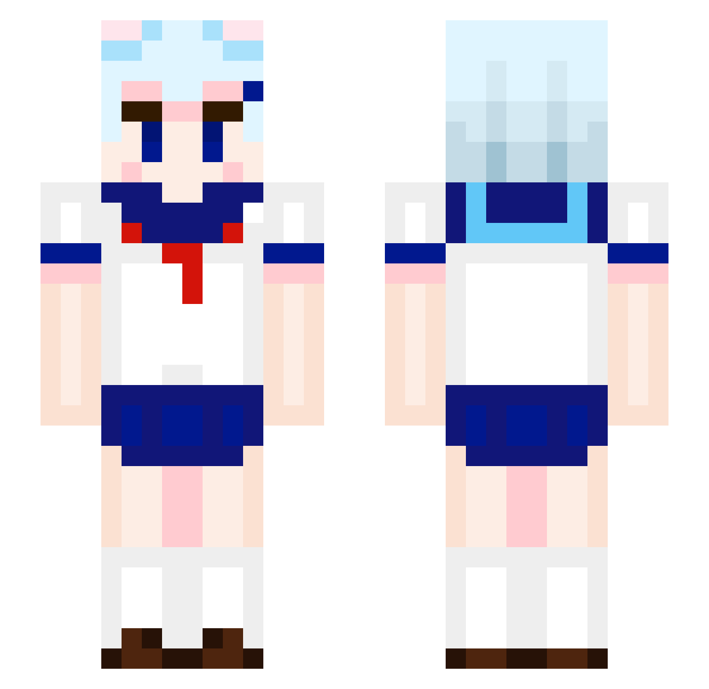 UnownA Minecraft skin, front and back view