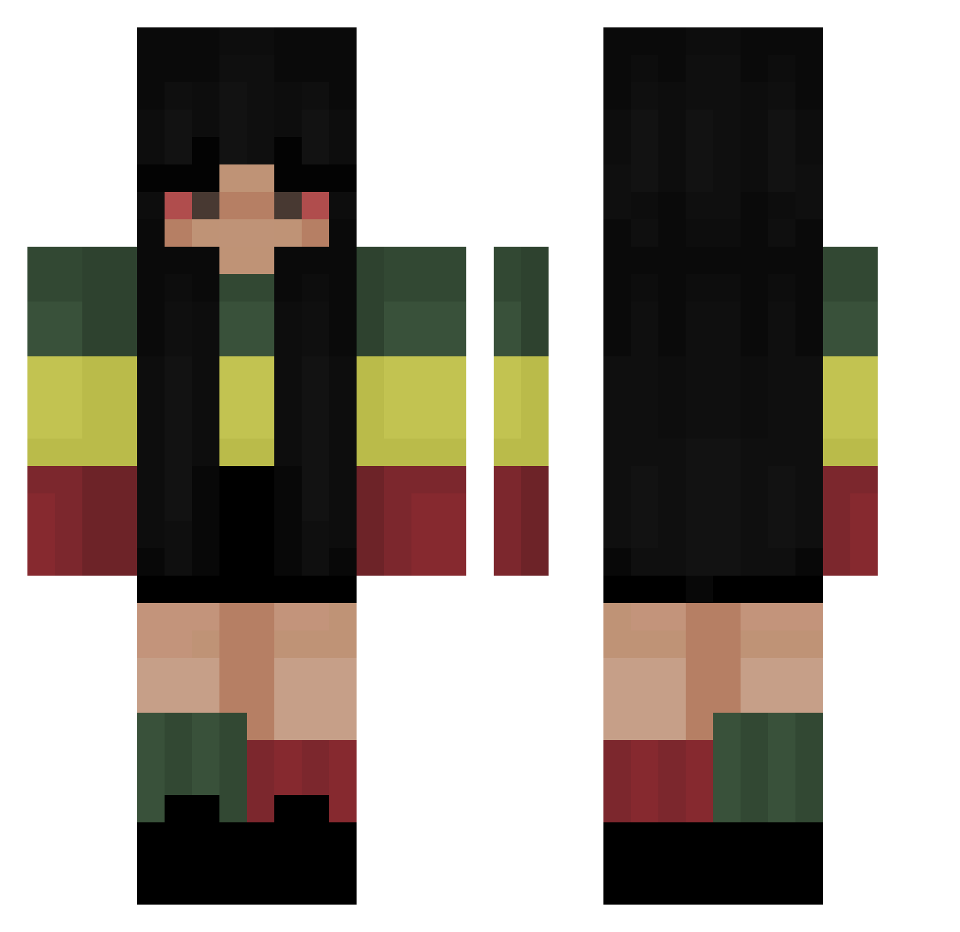 IcyS1ssy Minecraft skin, front and back view