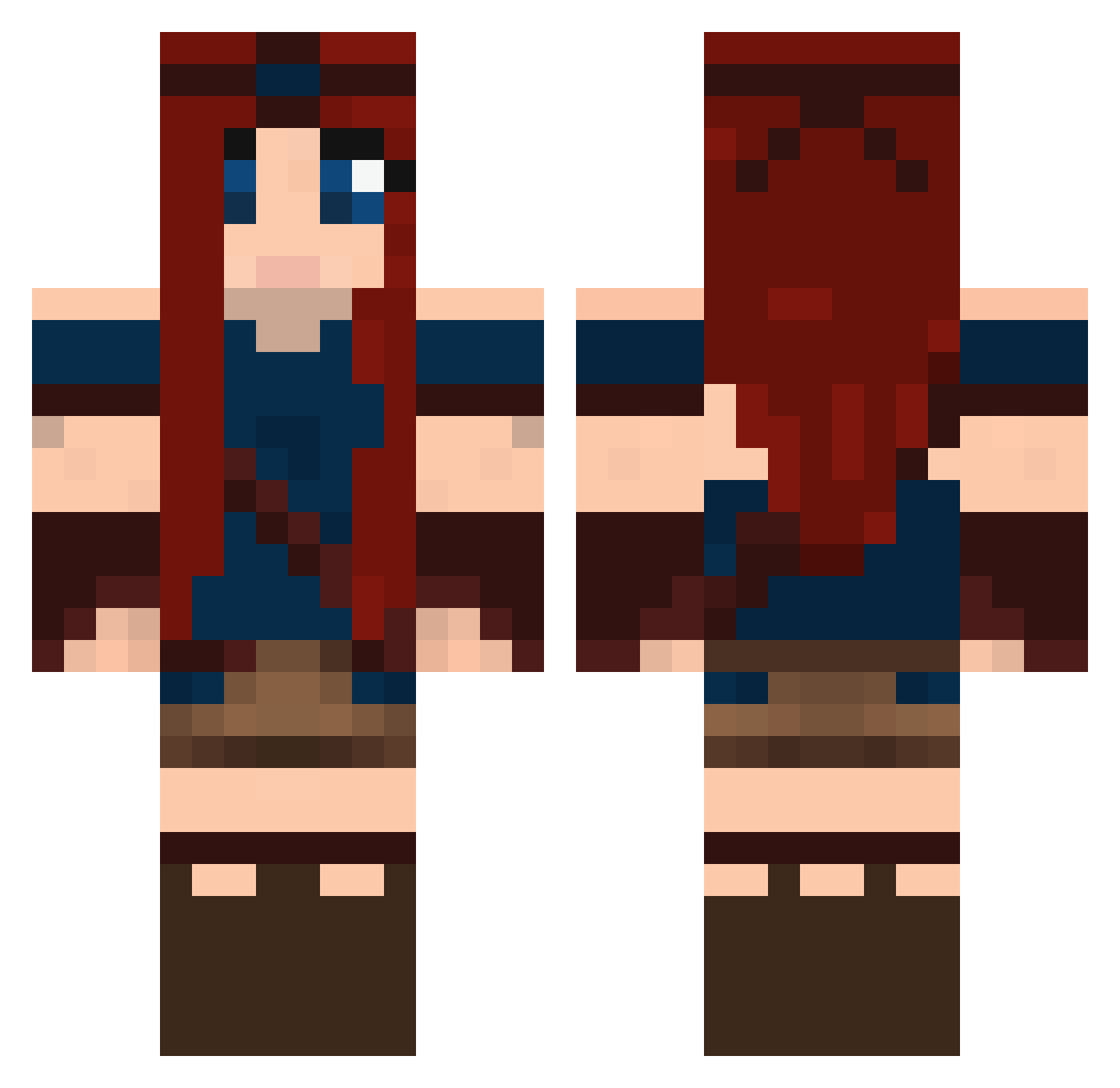 Ikona Minecraft skin, front and back view