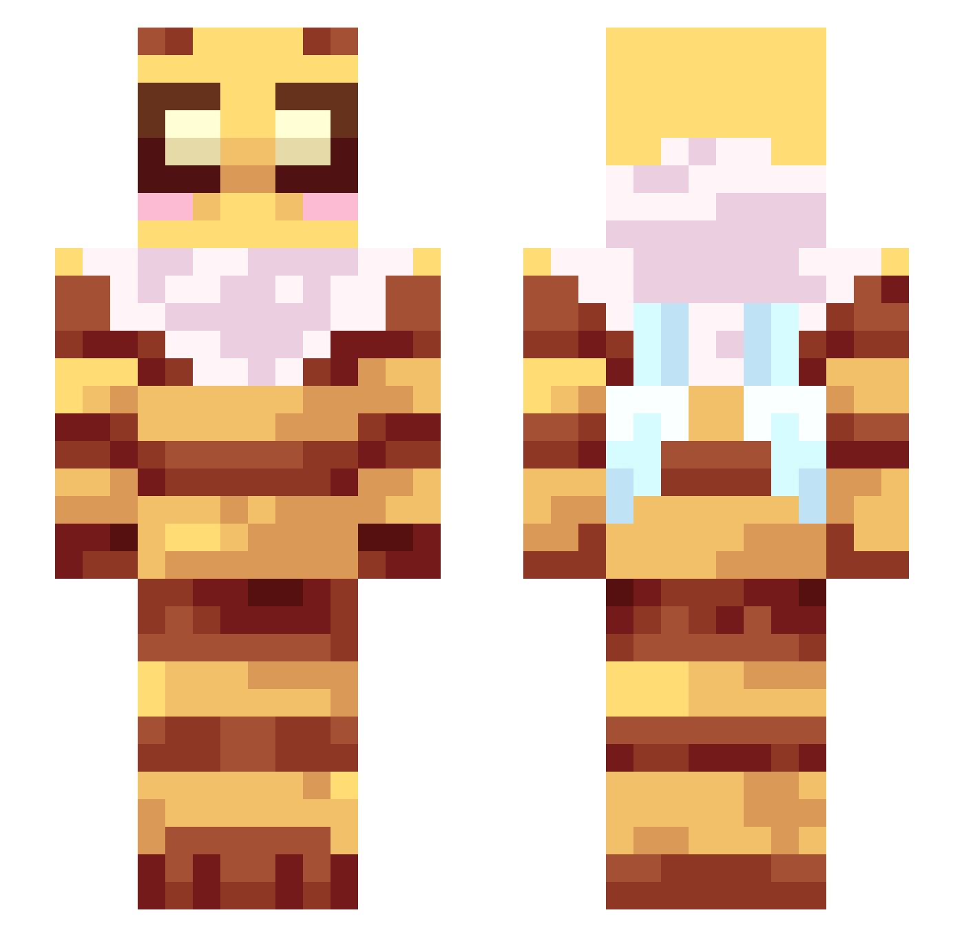 yurigacha0504 Minecraft skin, front and back view