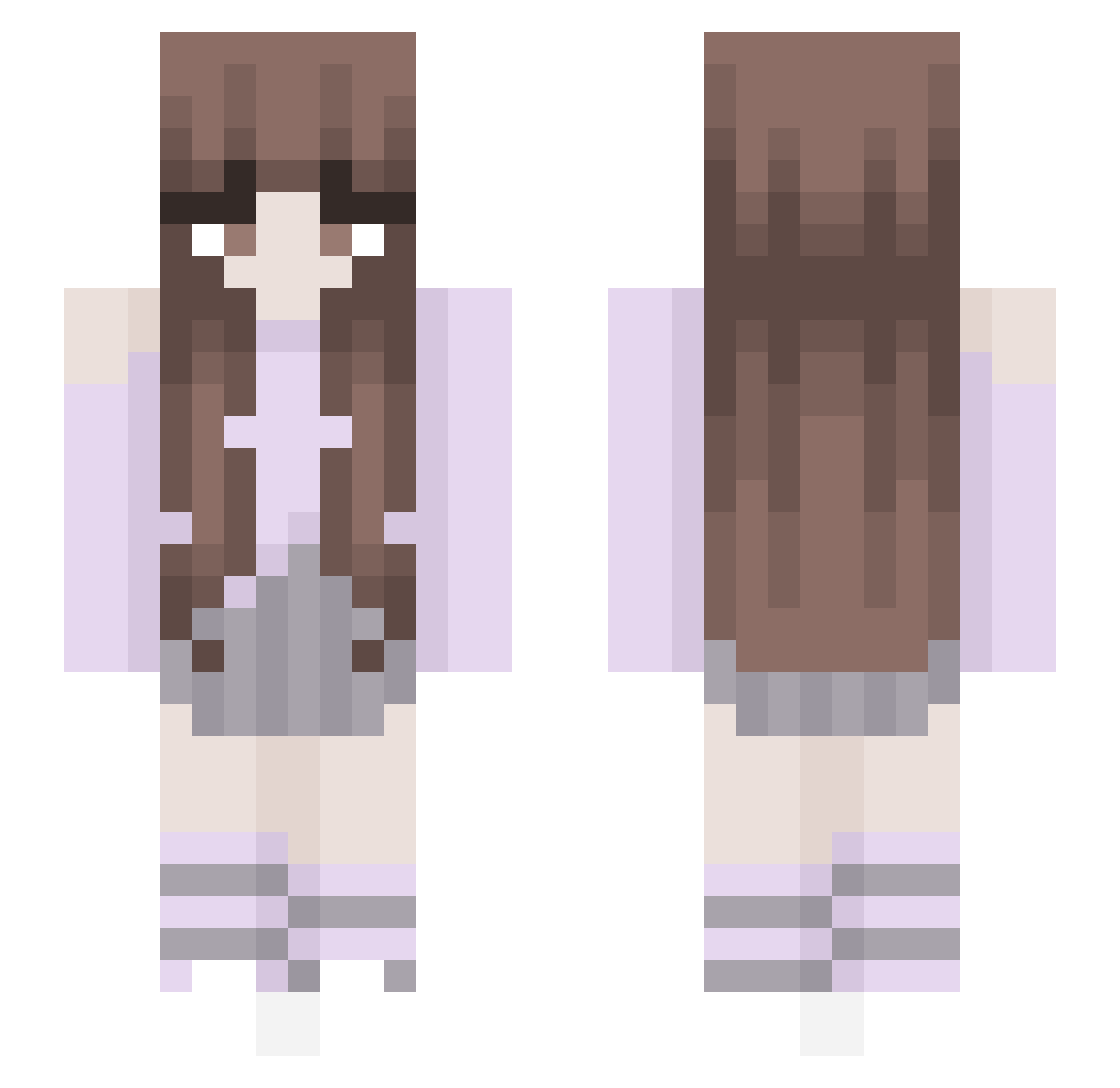Molly_69 Minecraft skin, front and back view