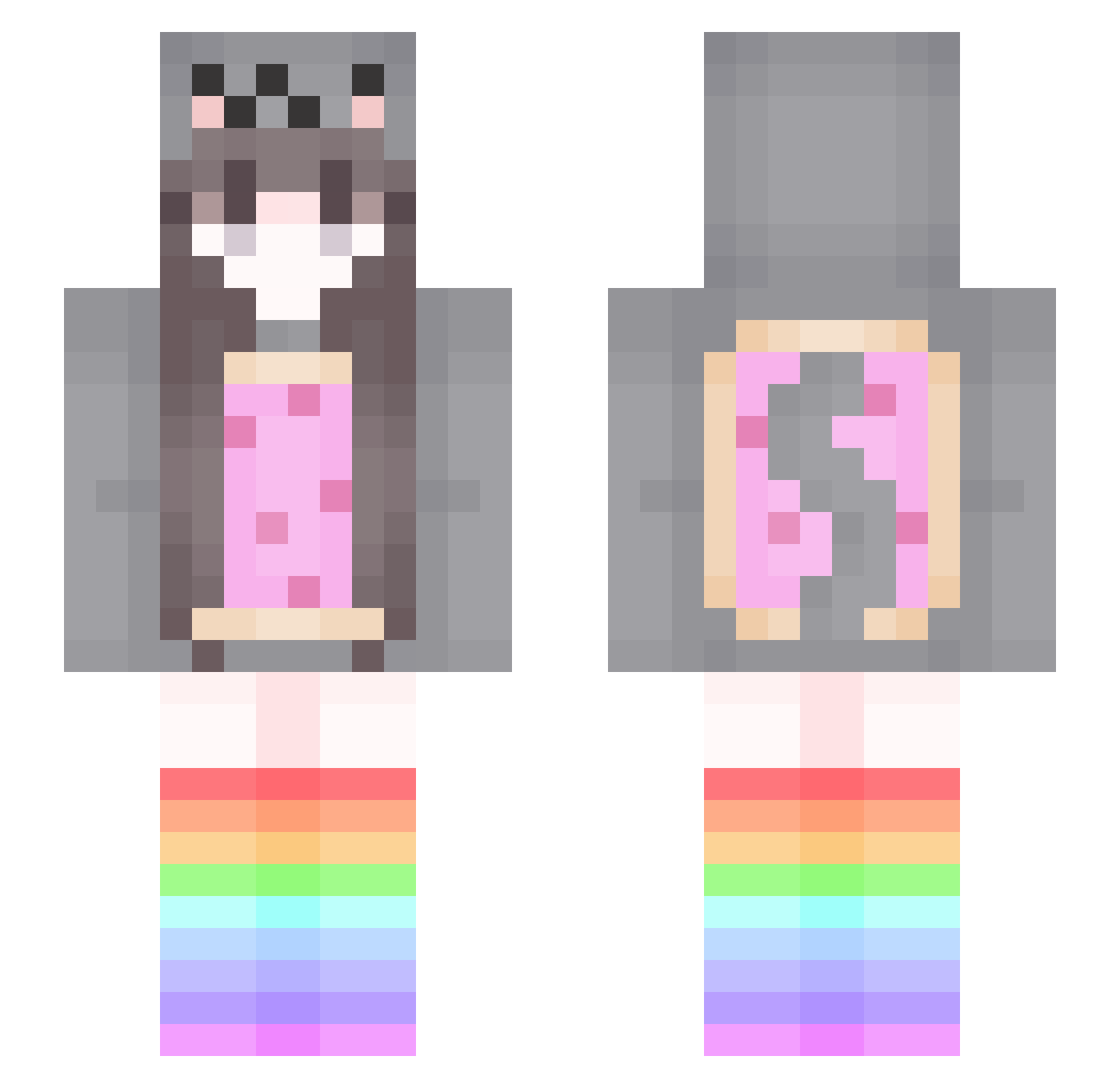 Lorain Minecraft skin, front and back view