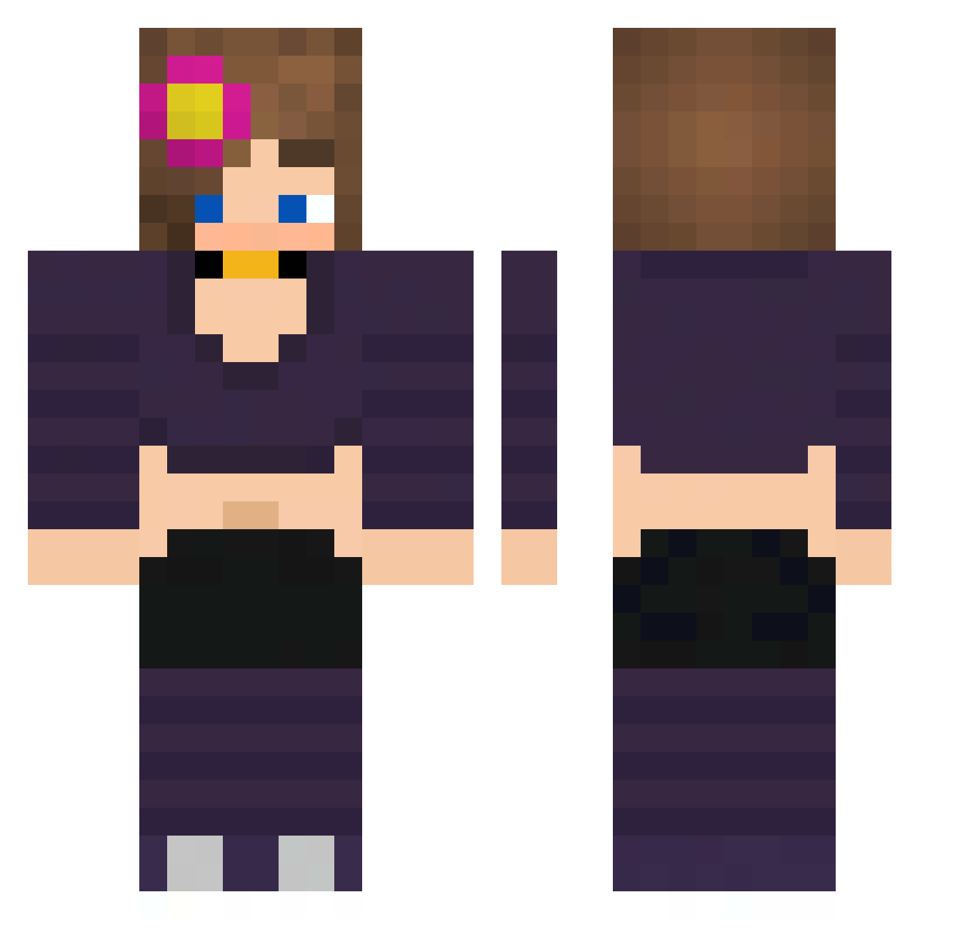 JacksKnight1 Minecraft skin, front and back view