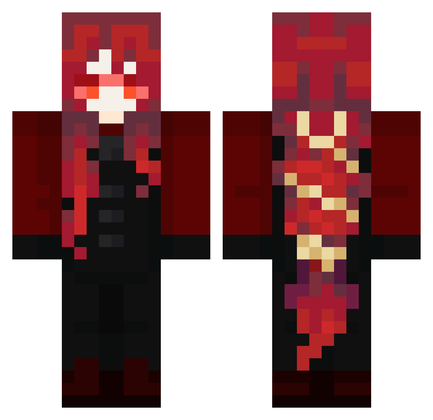 Soleil_Puggli Minecraft skin, front and back view