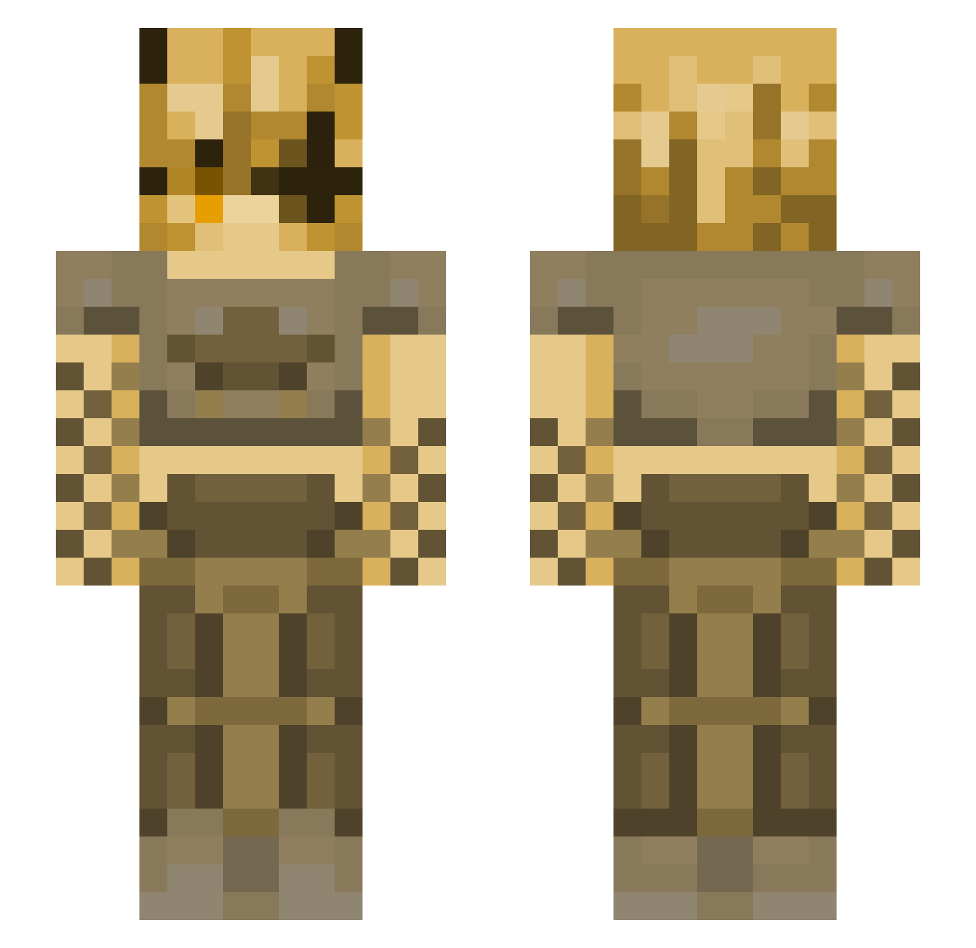 Viridyn Minecraft skin, front and back view