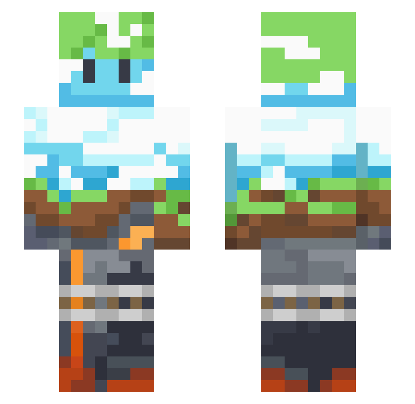 BigMerca Minecraft skin, front and back view