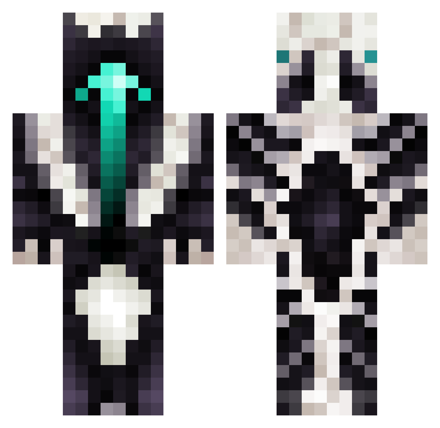 bxbbs Minecraft skin, front and back view