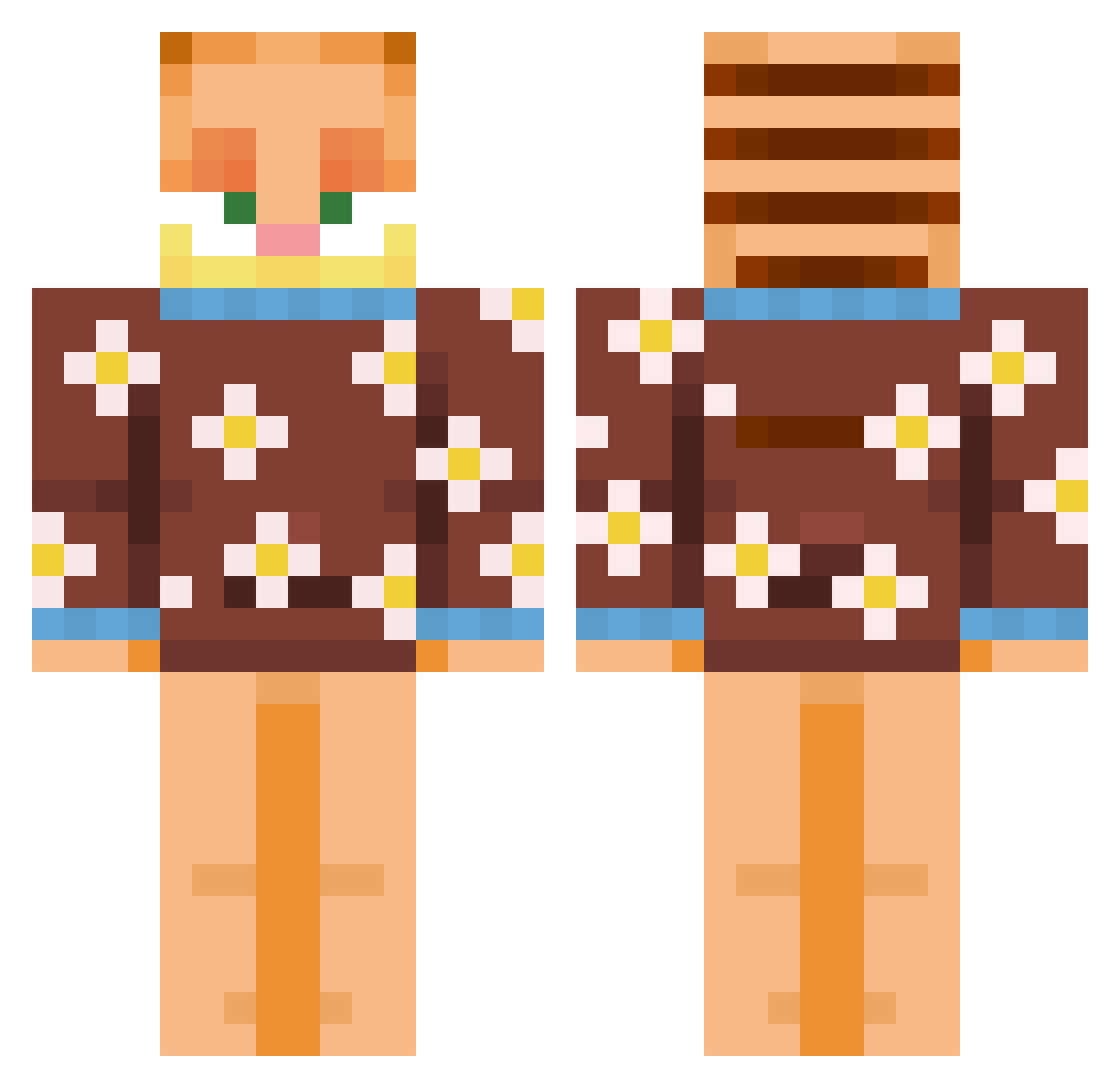 Clara_why Minecraft skin, front and back view