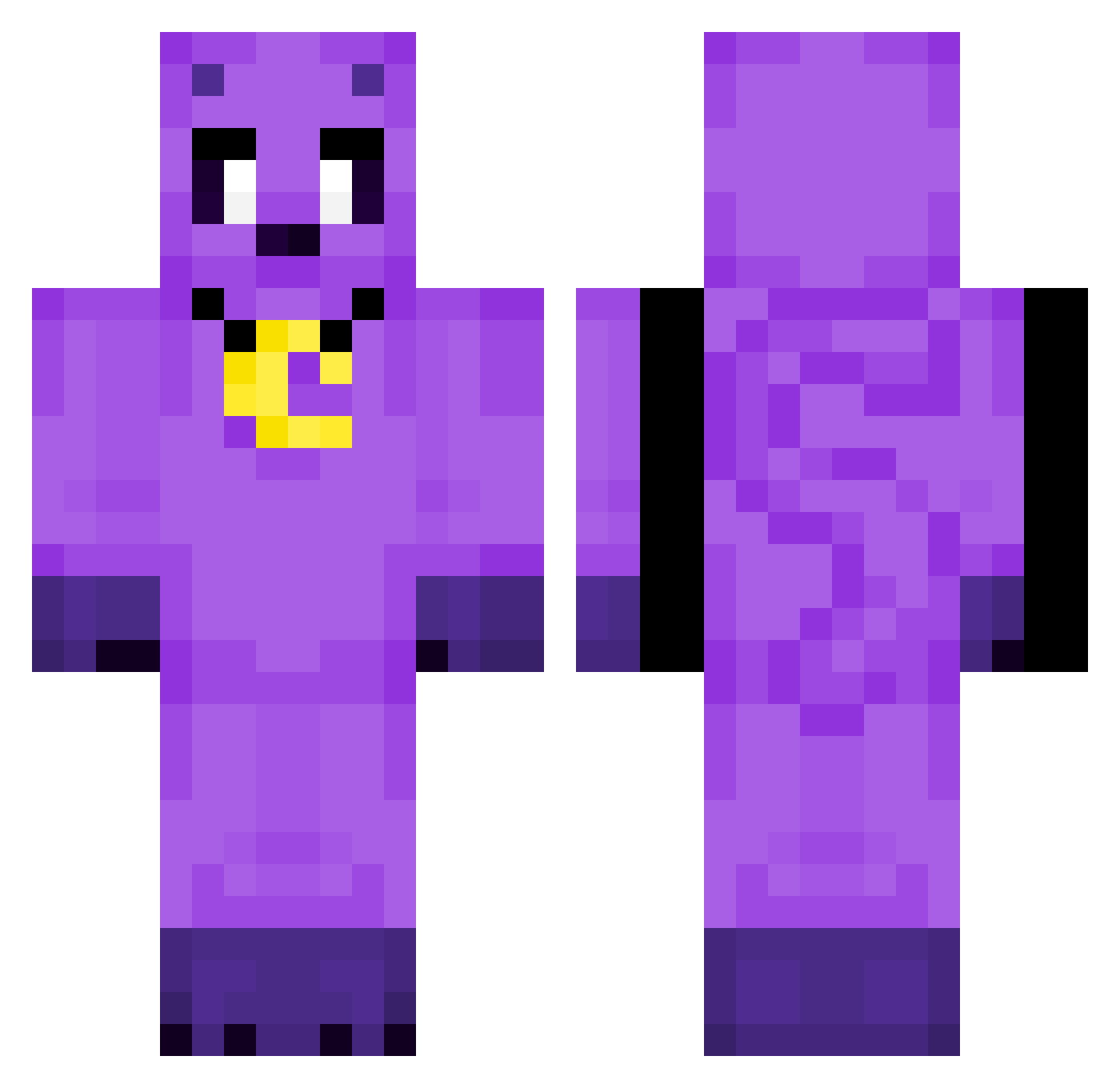 baifox Minecraft skin, front and back view