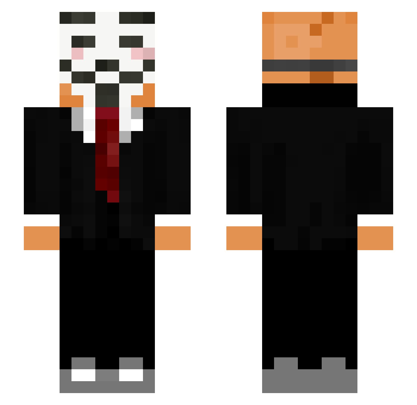 Shenanigan Minecraft skin, front and back view