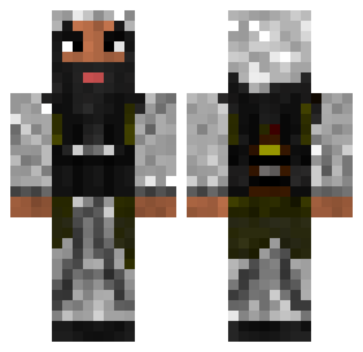 LoonyXYT Minecraft skin, front and back view