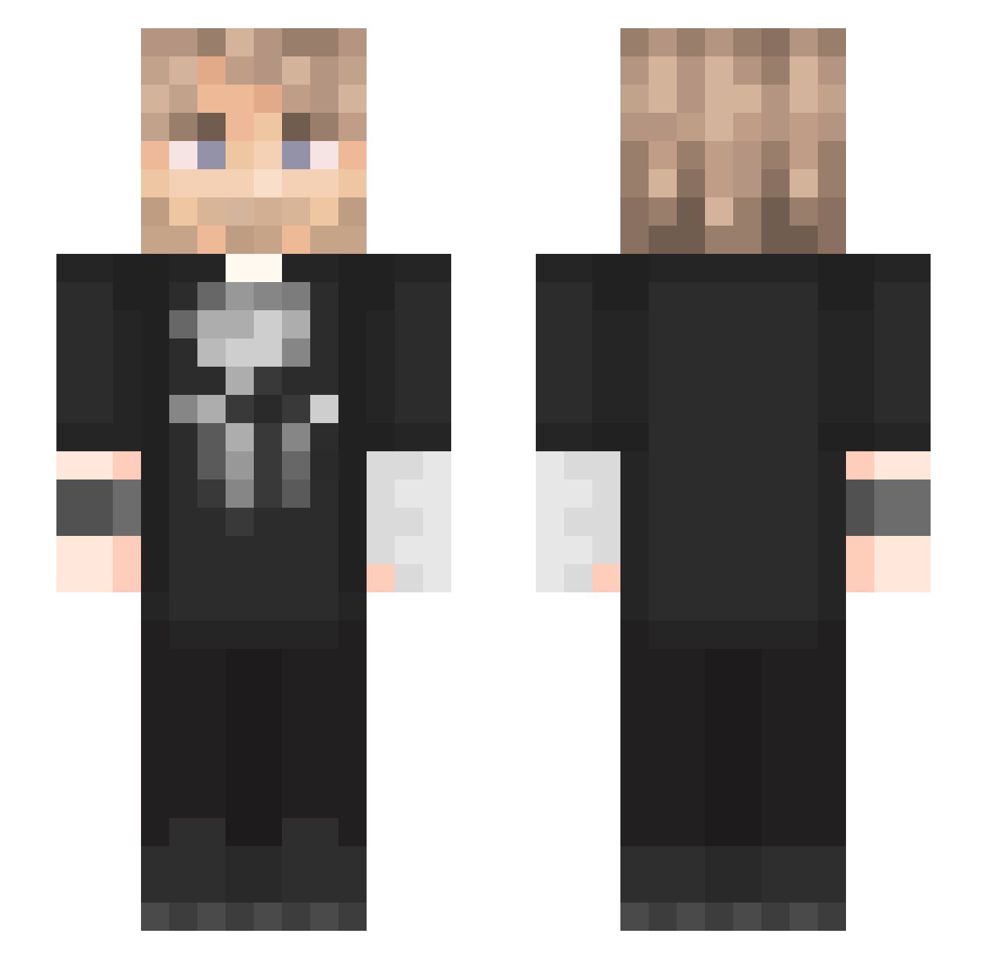 CaptainF_ Minecraft skin, front and back view