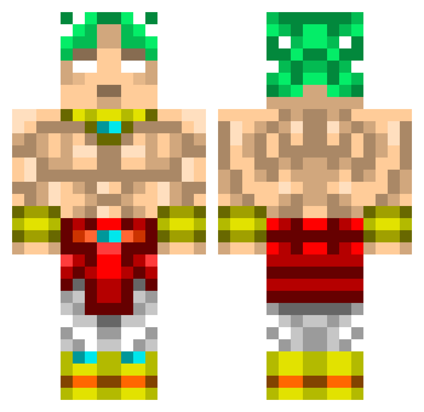 Krishpy Minecraft skin, front and back view