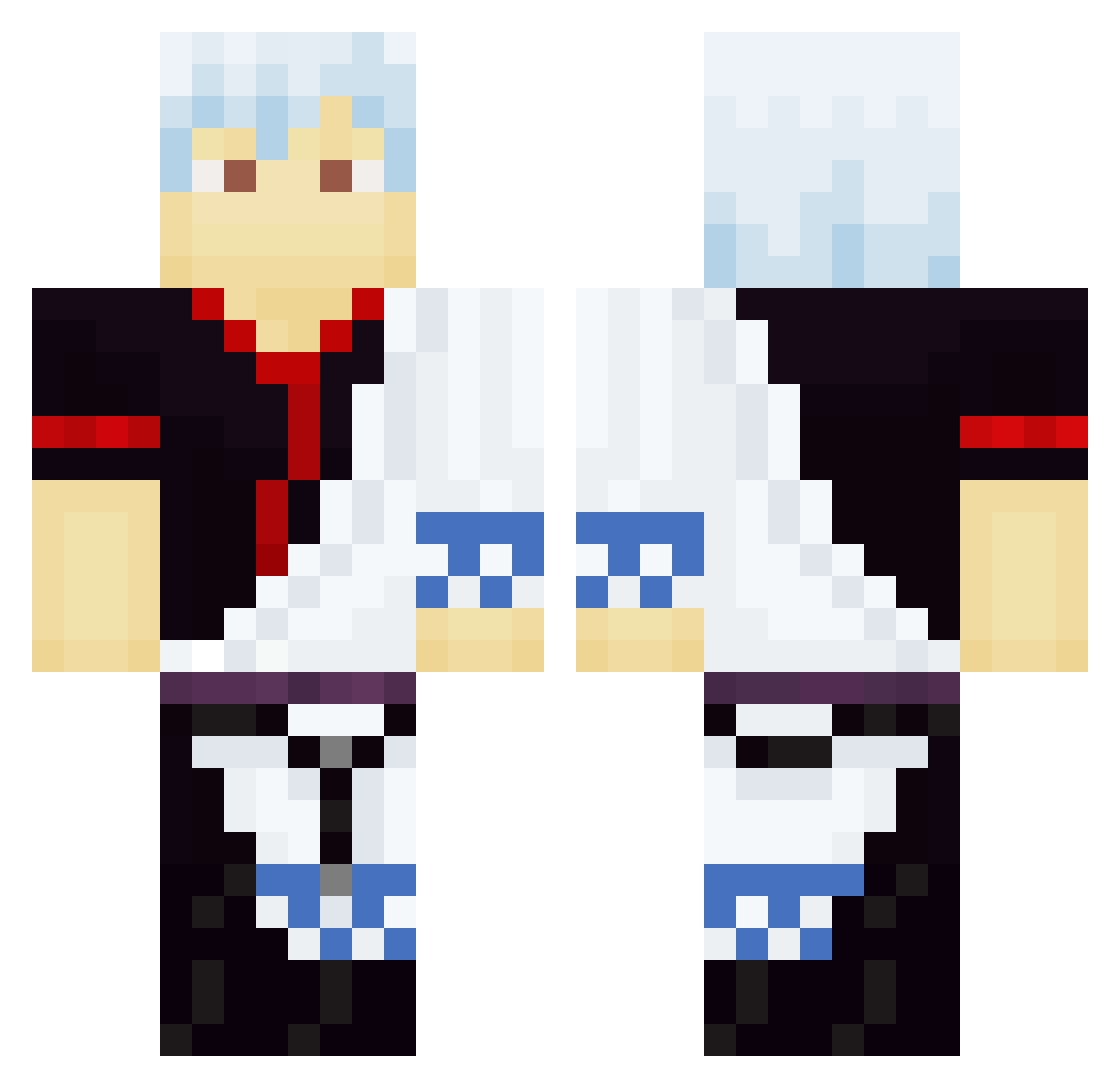 DavQueue Minecraft skin, front and back view