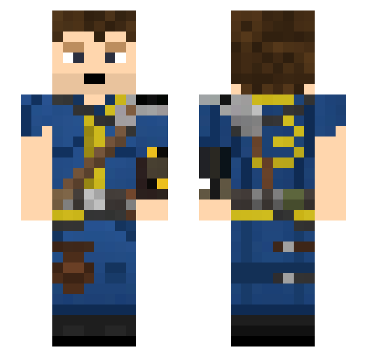 Aileander Minecraft skin, front and back view