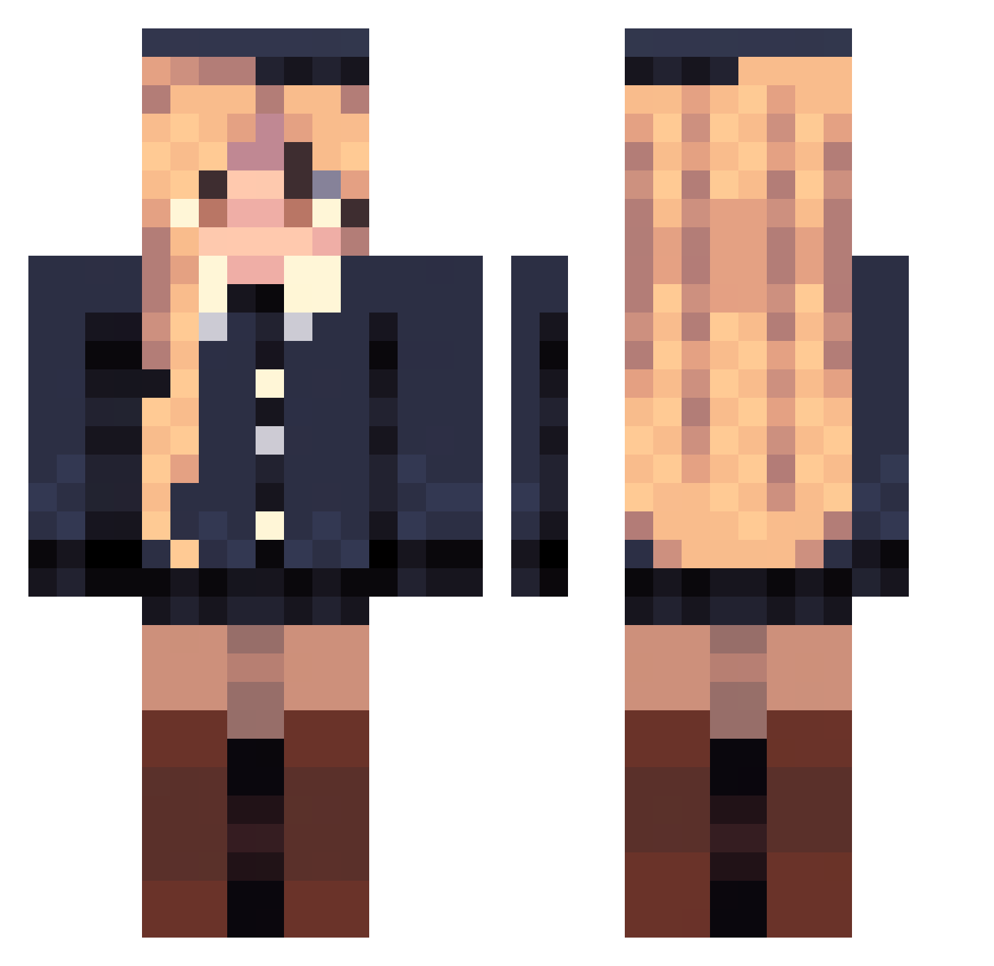 Taechiee Minecraft skin, front and back view