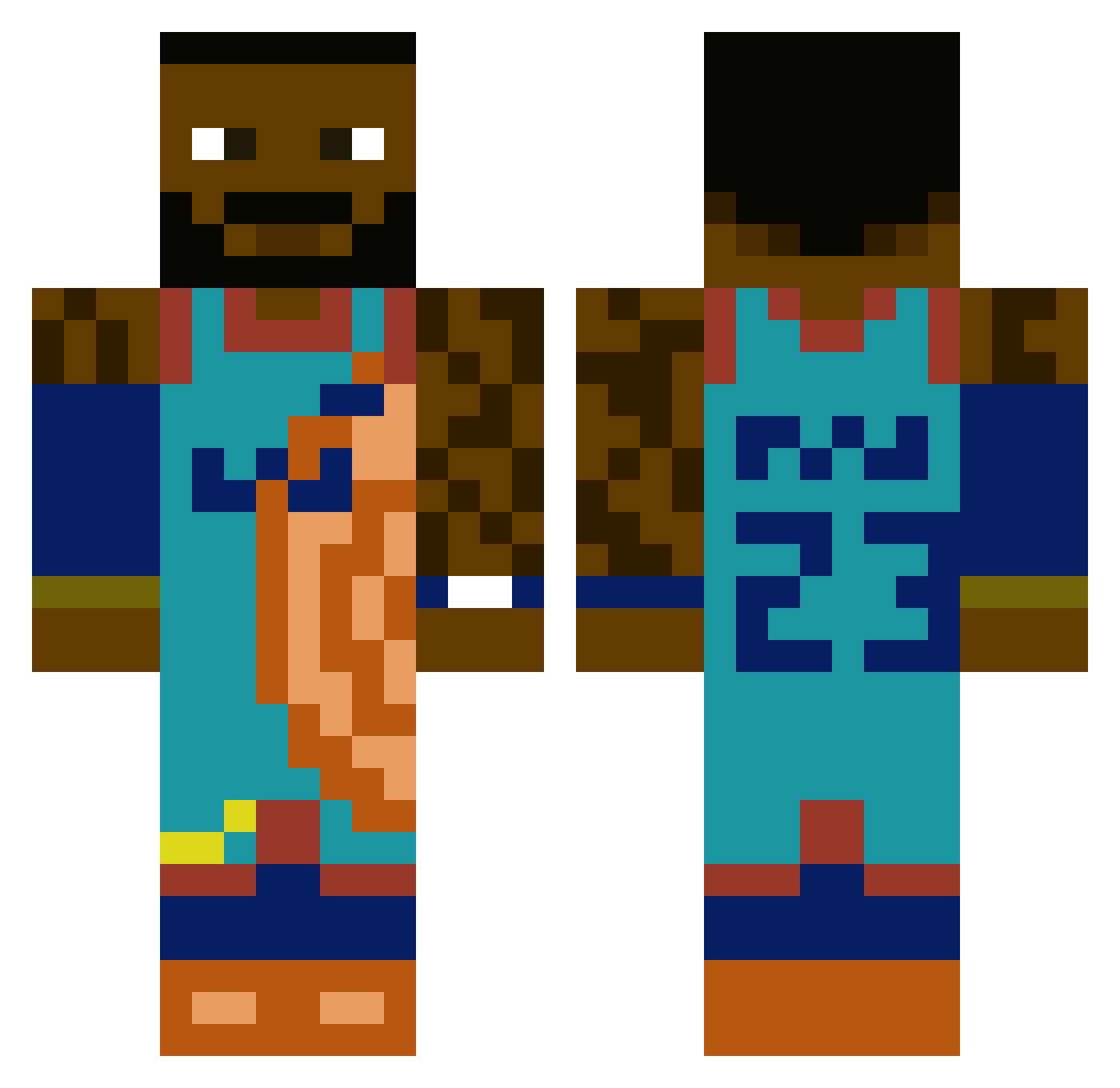 DecentDom Minecraft skin, front and back view