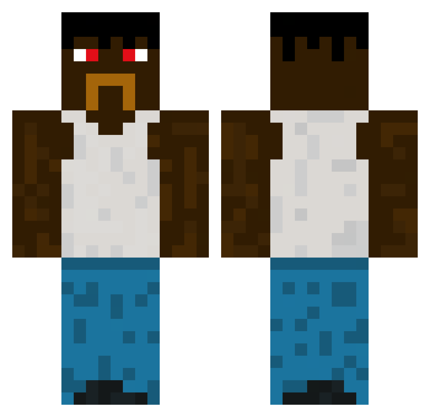rotemflesh Minecraft skin, front and back view