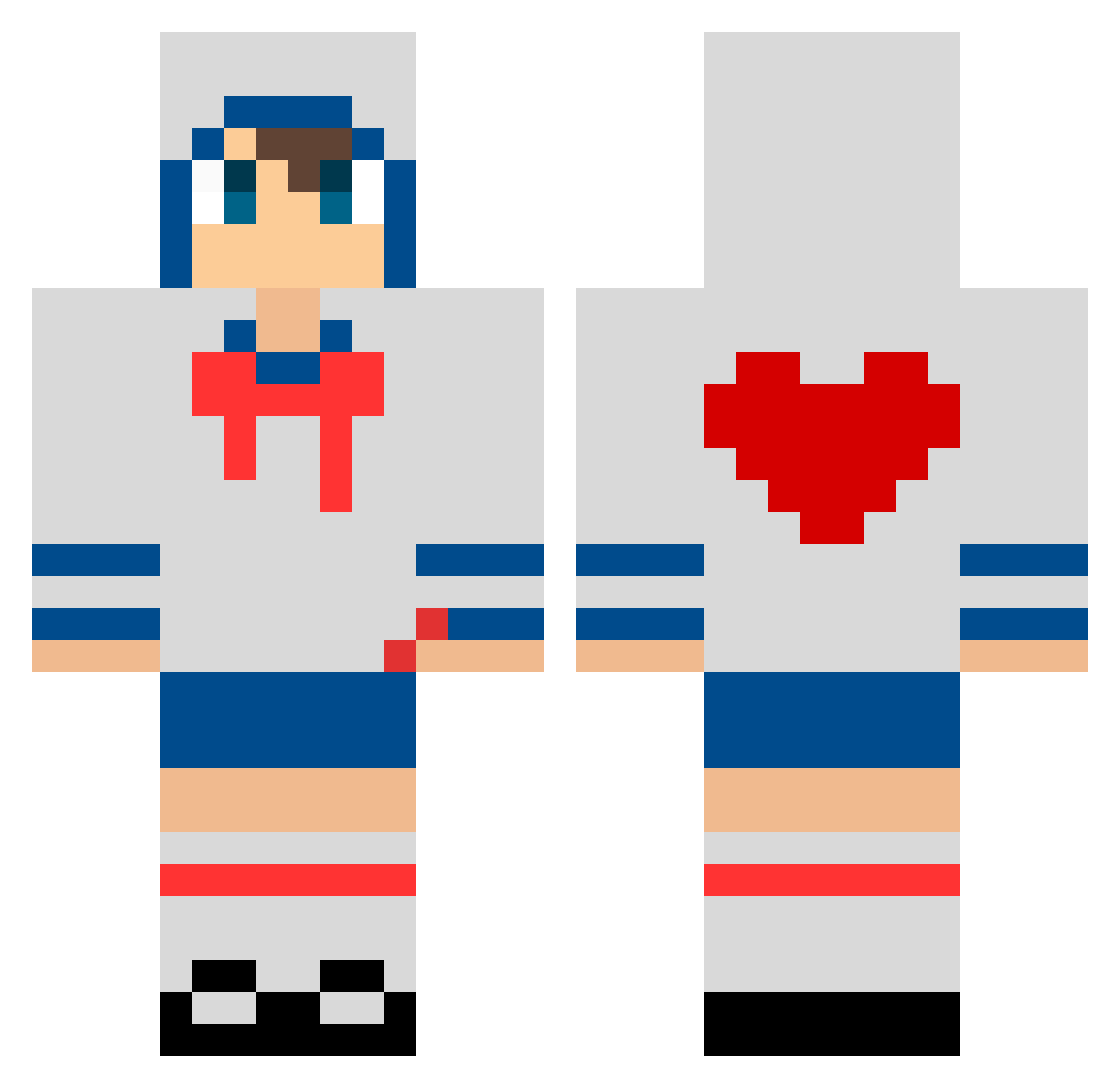 WhiteFerret_ Minecraft skin, front and back view
