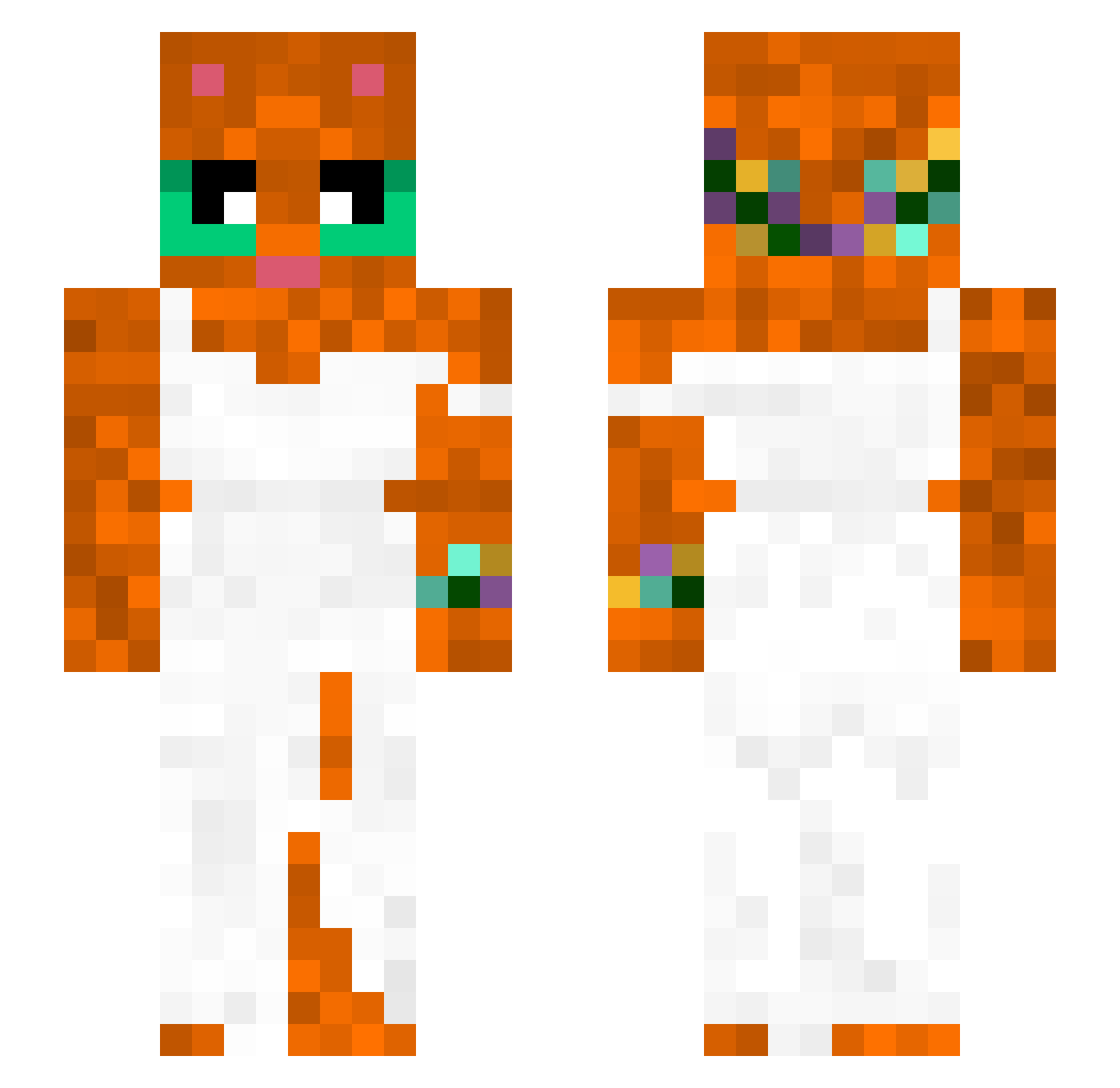 rosianka Minecraft skin, front and back view